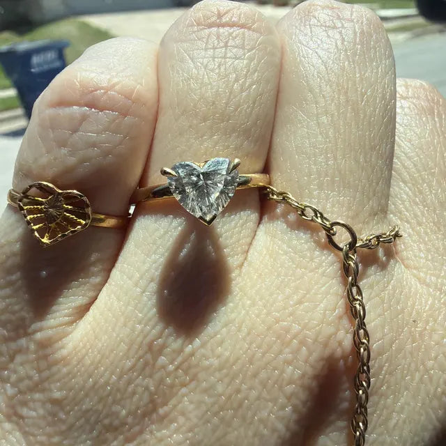 Solitaire Heart Shape Lab Grown Diamond Engagement Ring