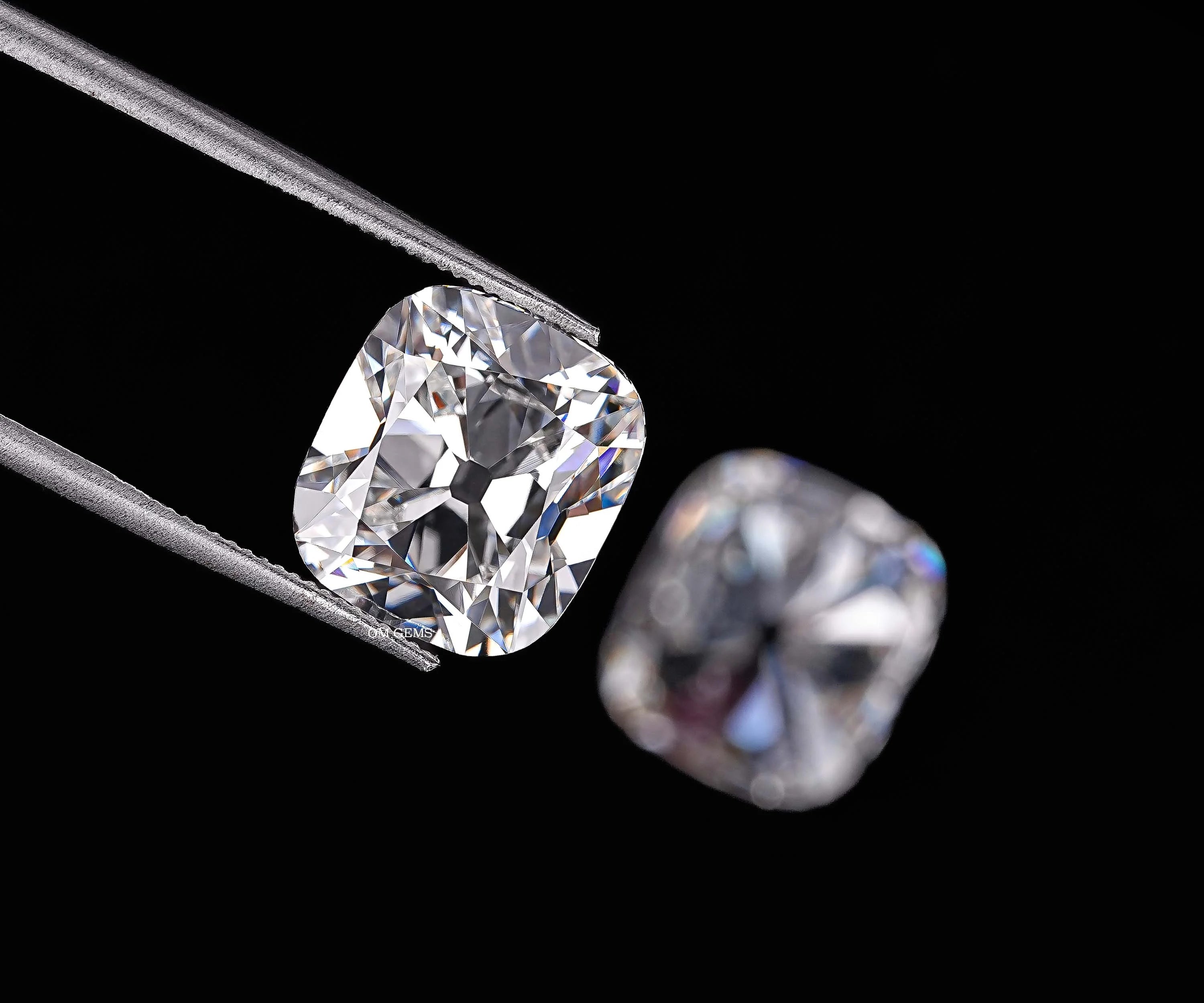 Old Mine Cushion Cut Lab Diamond Matching Pair