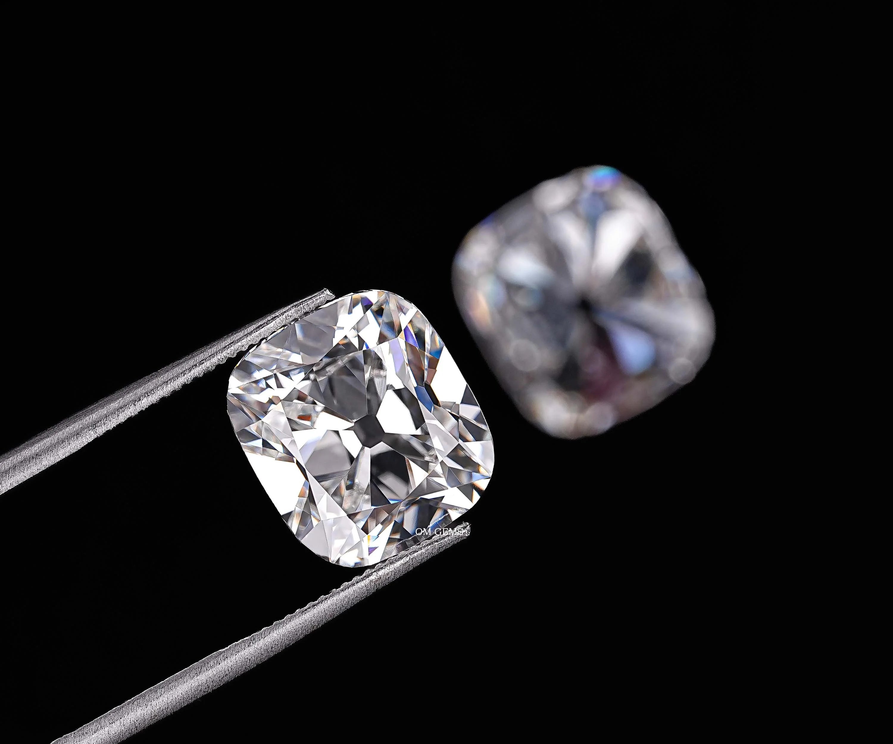 Old Mine Cushion Cut Lab Diamond Matching Pair