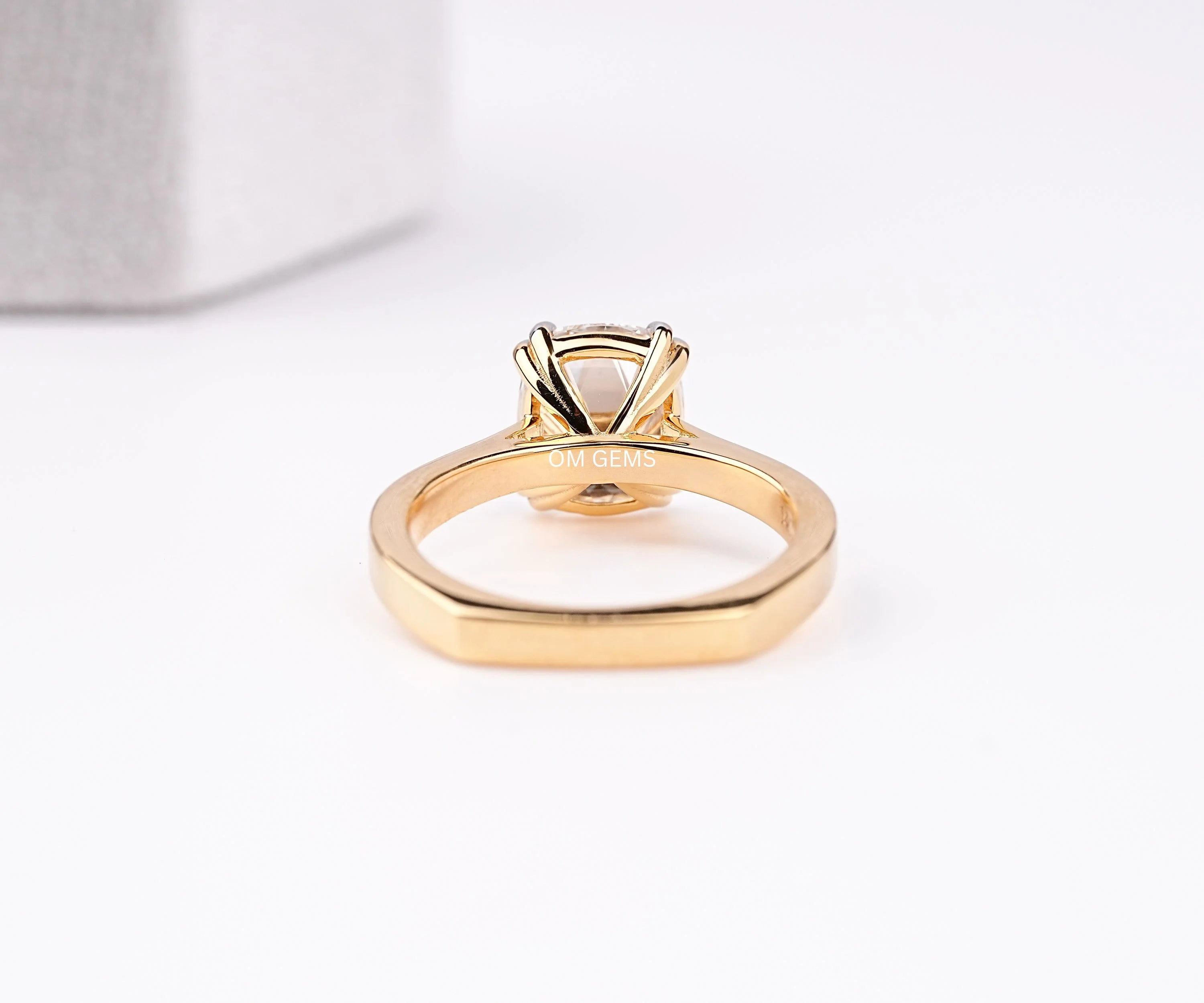Old Mine Cushion Cut Lab Diamond Ring