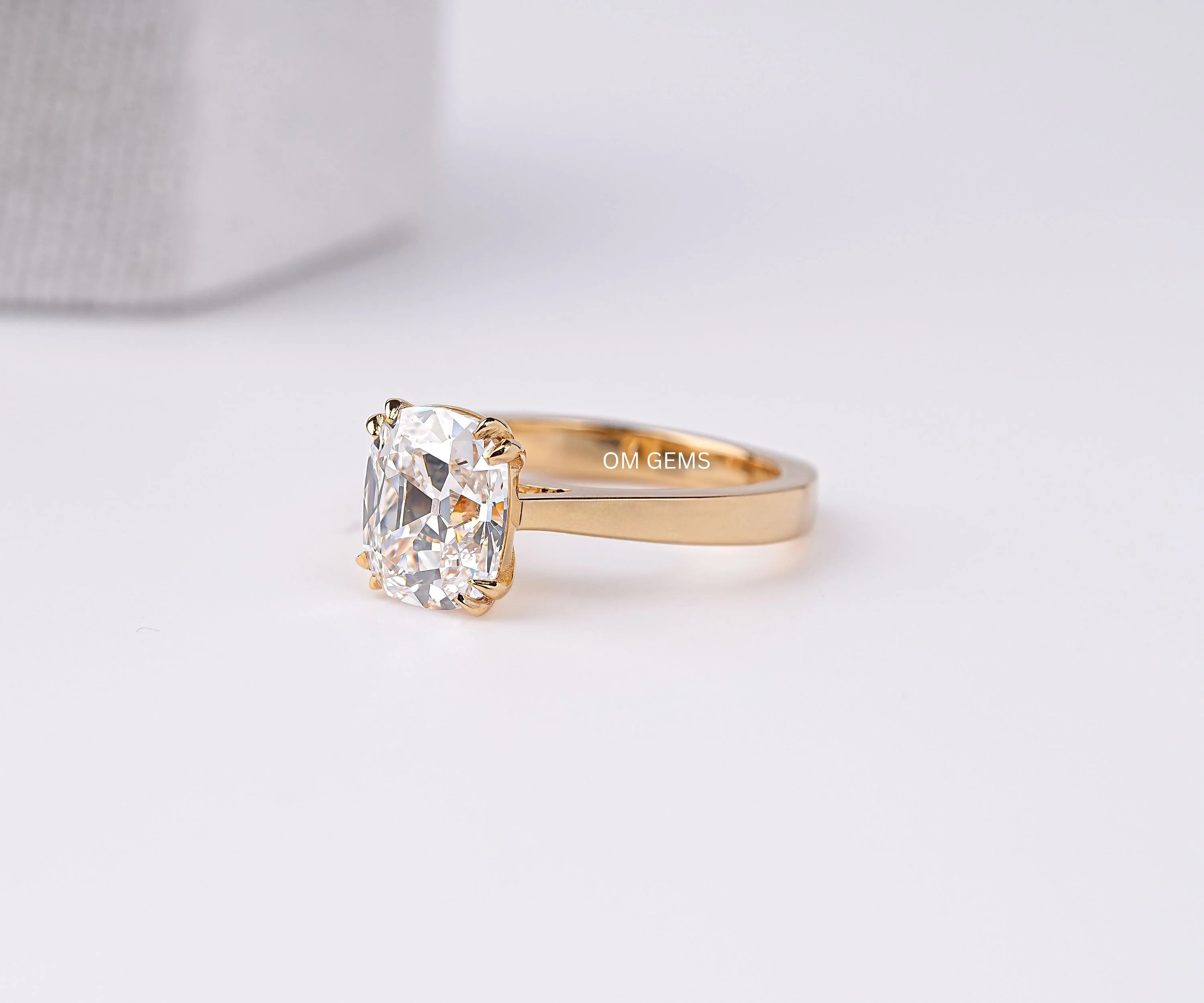 Old Mine Cushion Lab Grown Diamond Ring