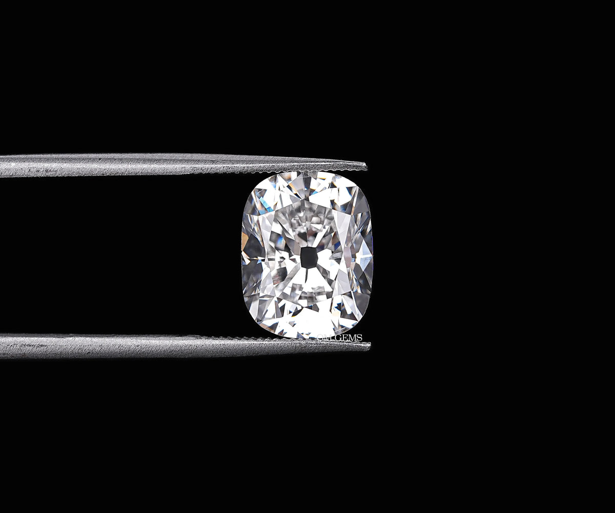 3.38 Carat Antique Old Mine Cushion Cut Lab Created Diamond