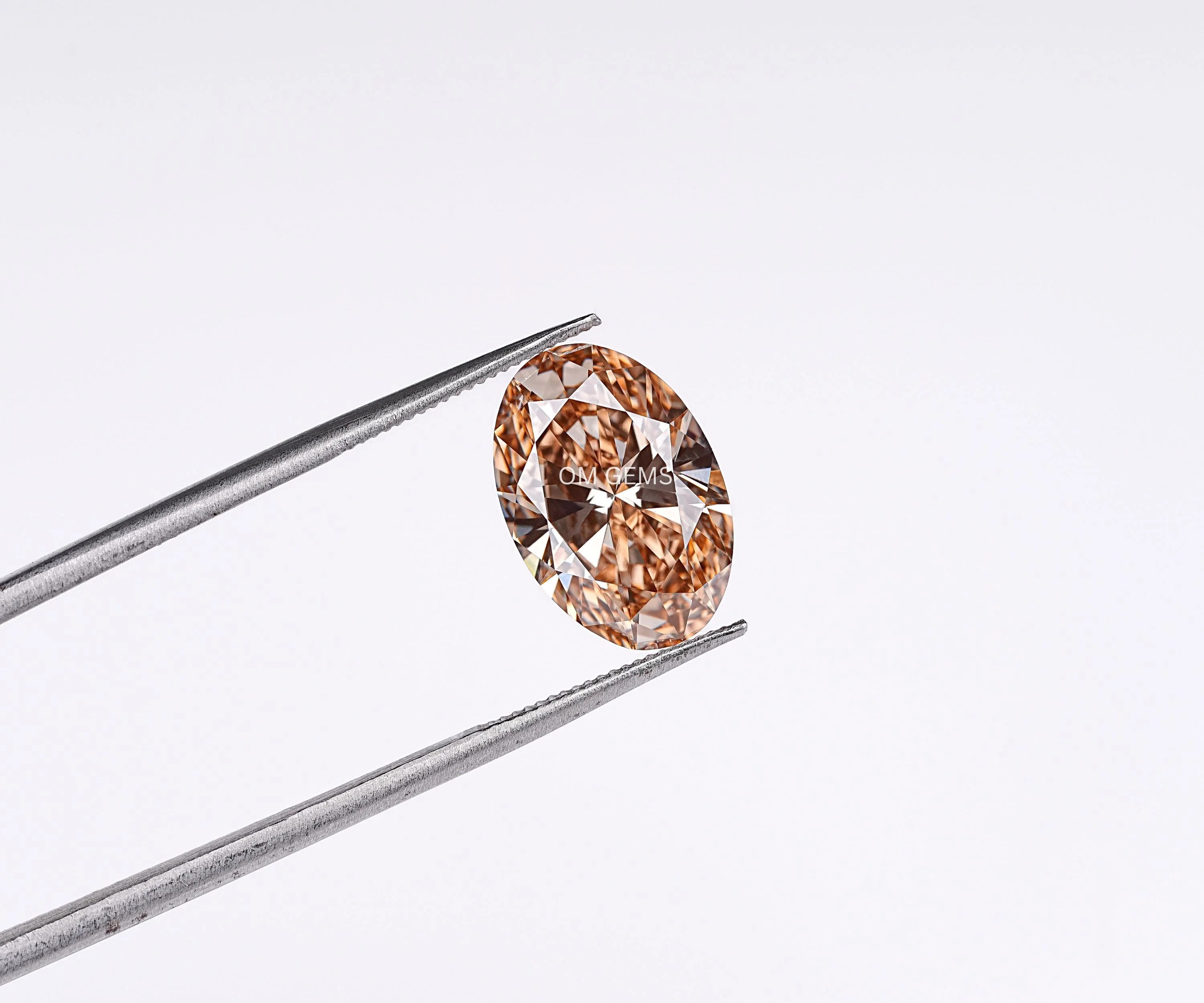Oval Cut Fancy Champagne Lab Loose Diamond