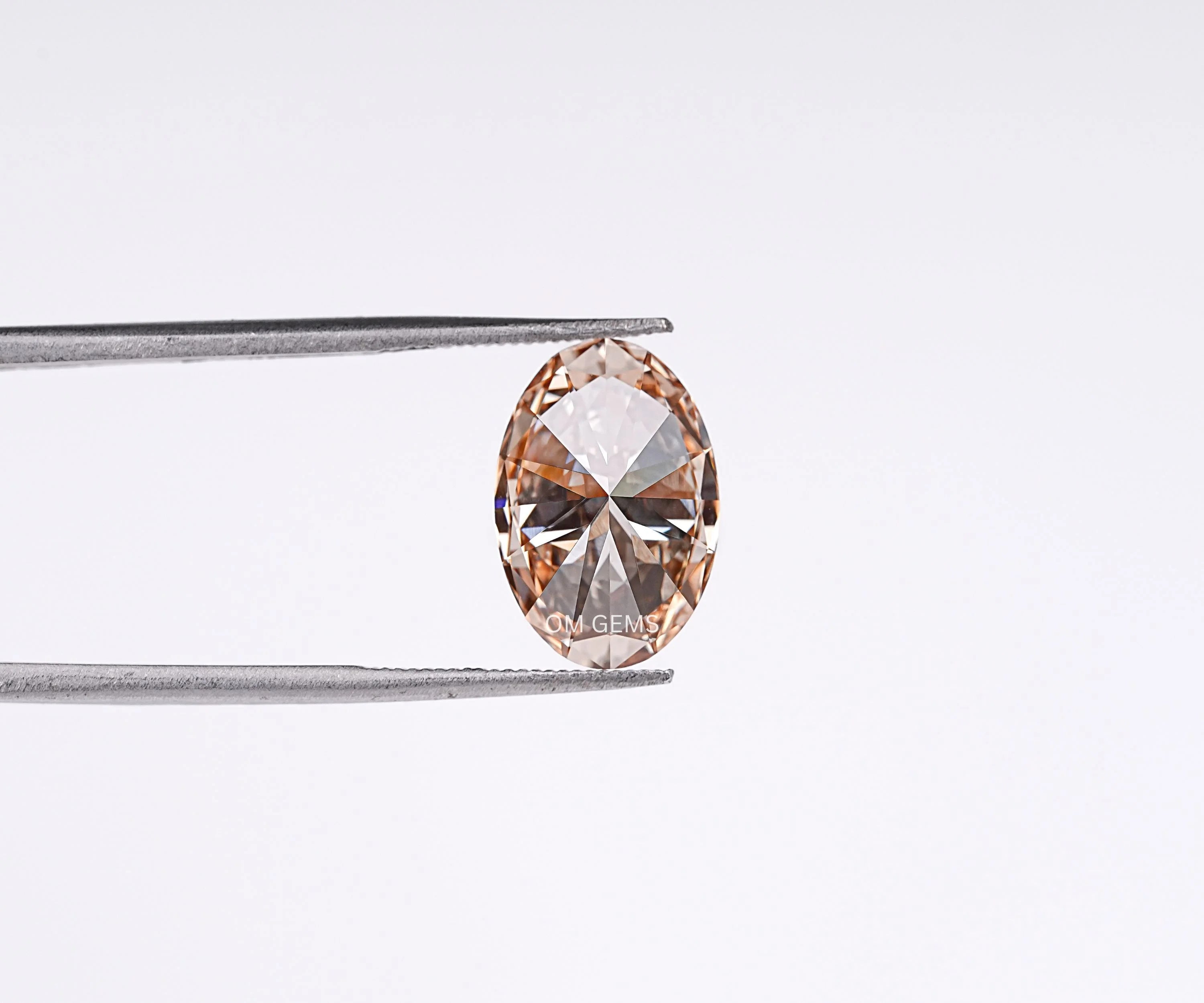 Oval Cut Fancy Champagne Lab Loose Diamond