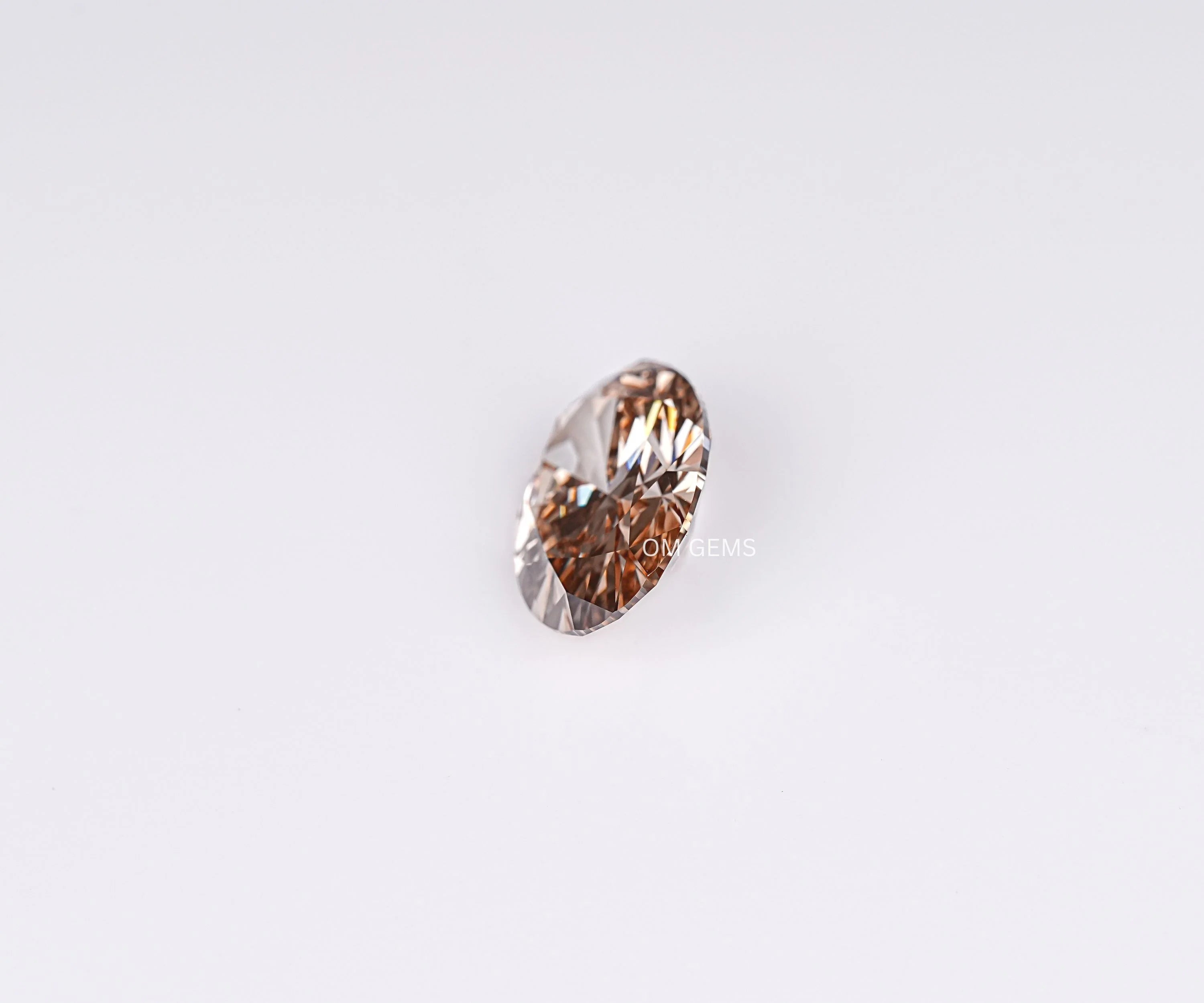 Oval Cut Fancy Champagne Lab Loose Diamond
