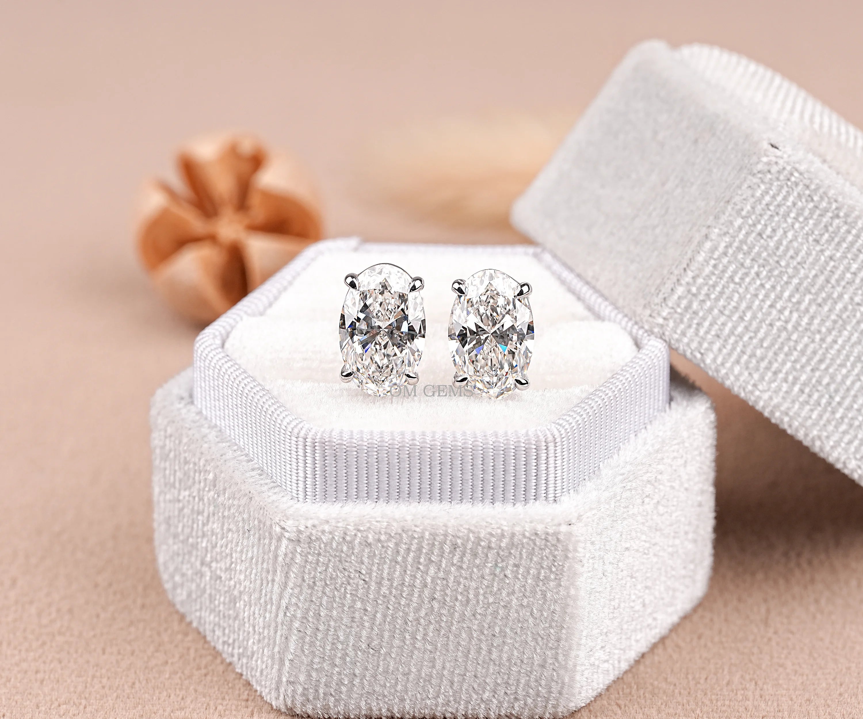 Oval Cut Lab Grown Diamond Stud Earrings