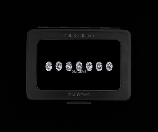 4.00x3.00mm Oval Shape Melee Loose Lab Grown CVD Diamond DEF Color VVS VS Clarity