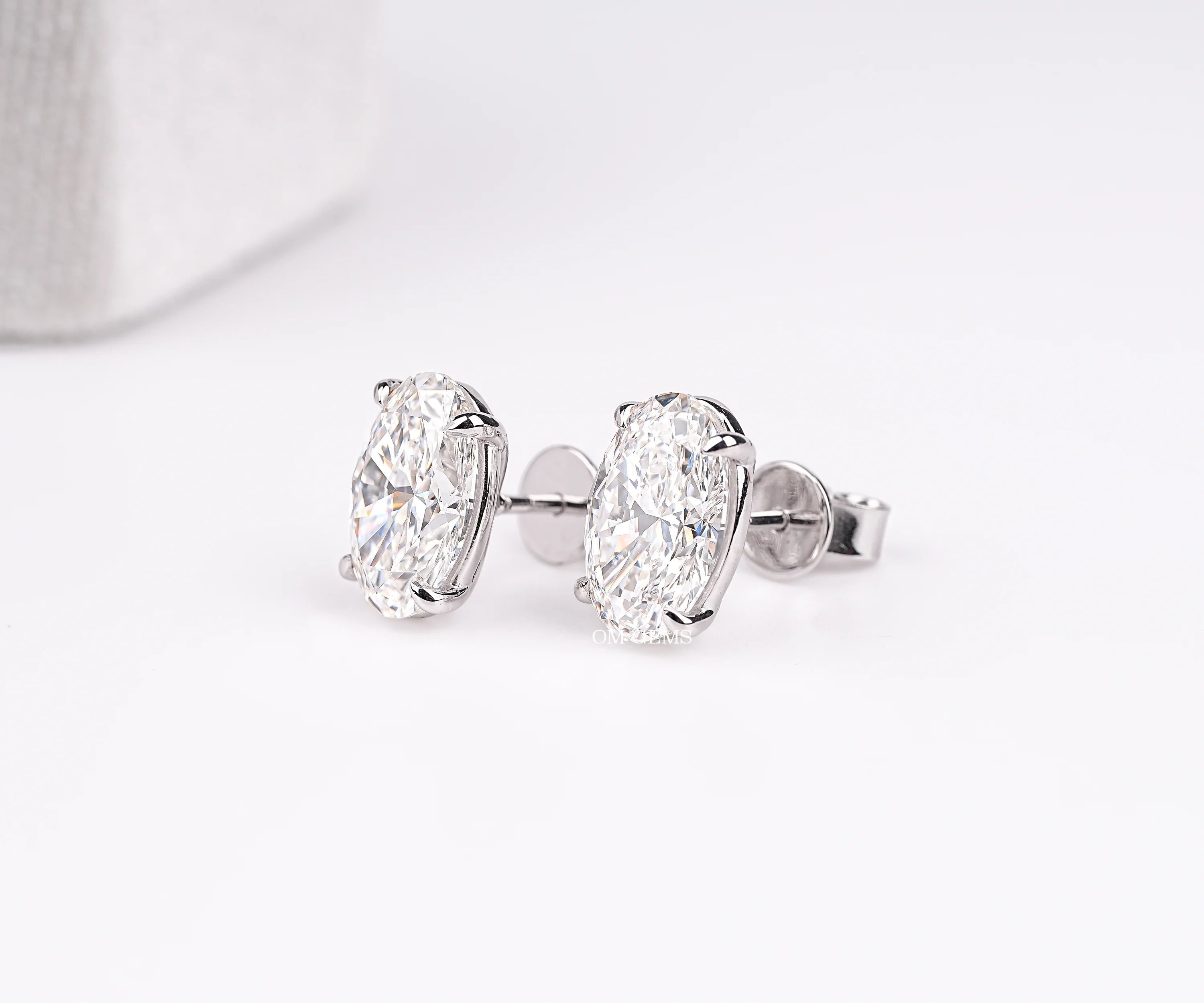 Oval Cut Lab Grown Diamond Stud Earrings