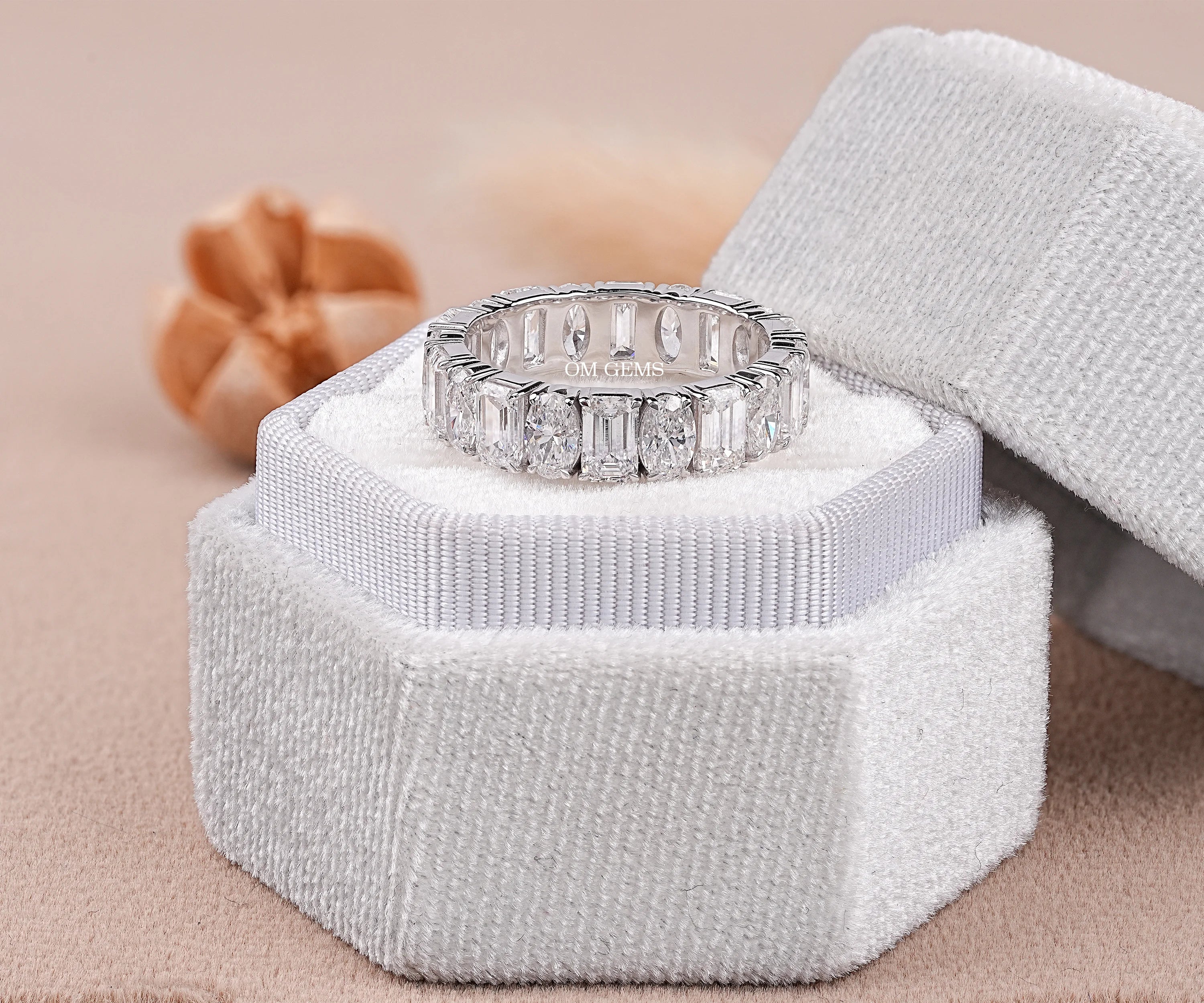 Oval & Emerald Cut Lab Diamond Full Eternity Band