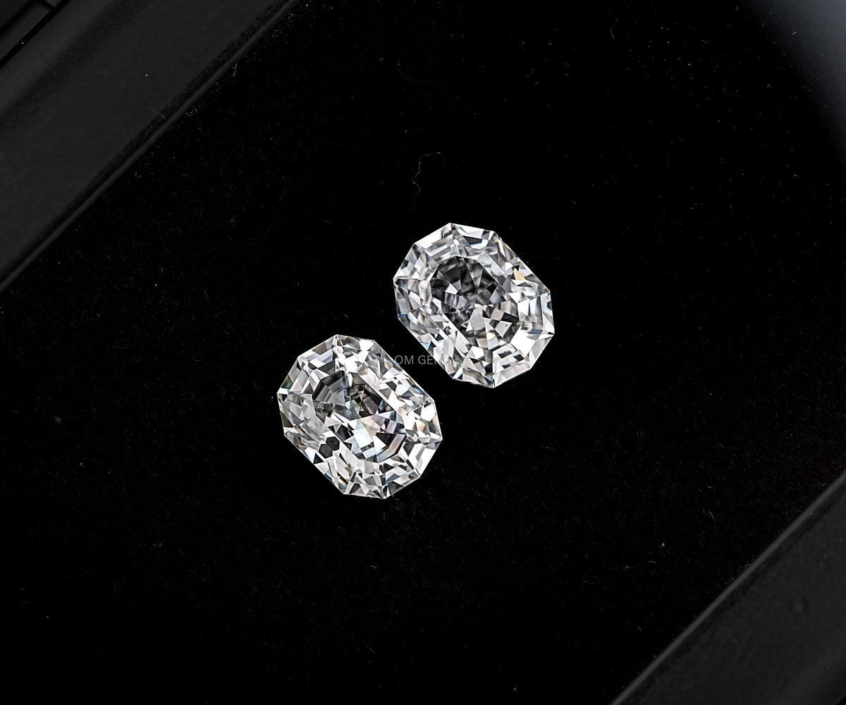 4.46 Carat Oval Step Cut Lab Grown Diamond Matched Pair