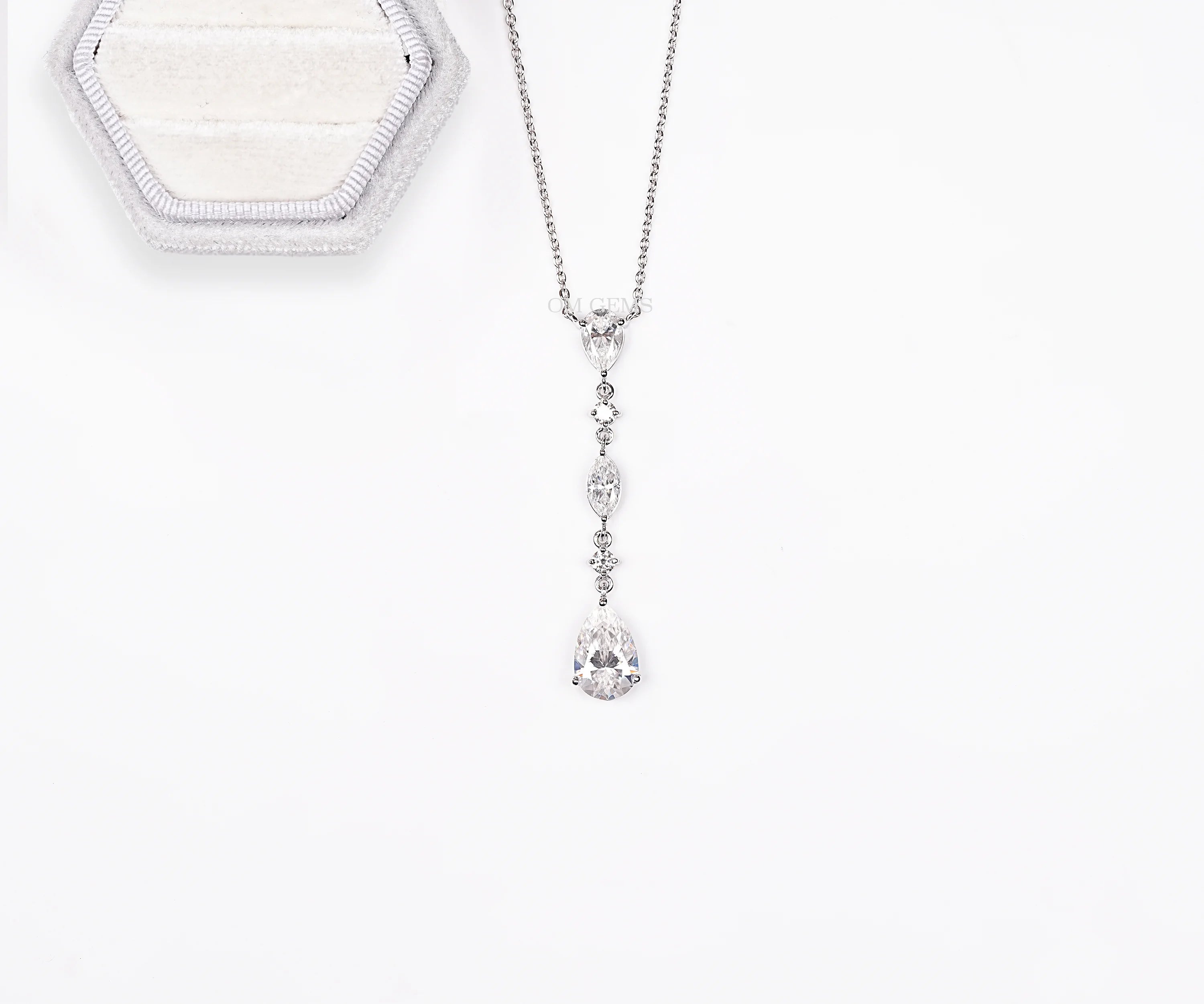 Pear Cut Lab Grown Diamond Necklace