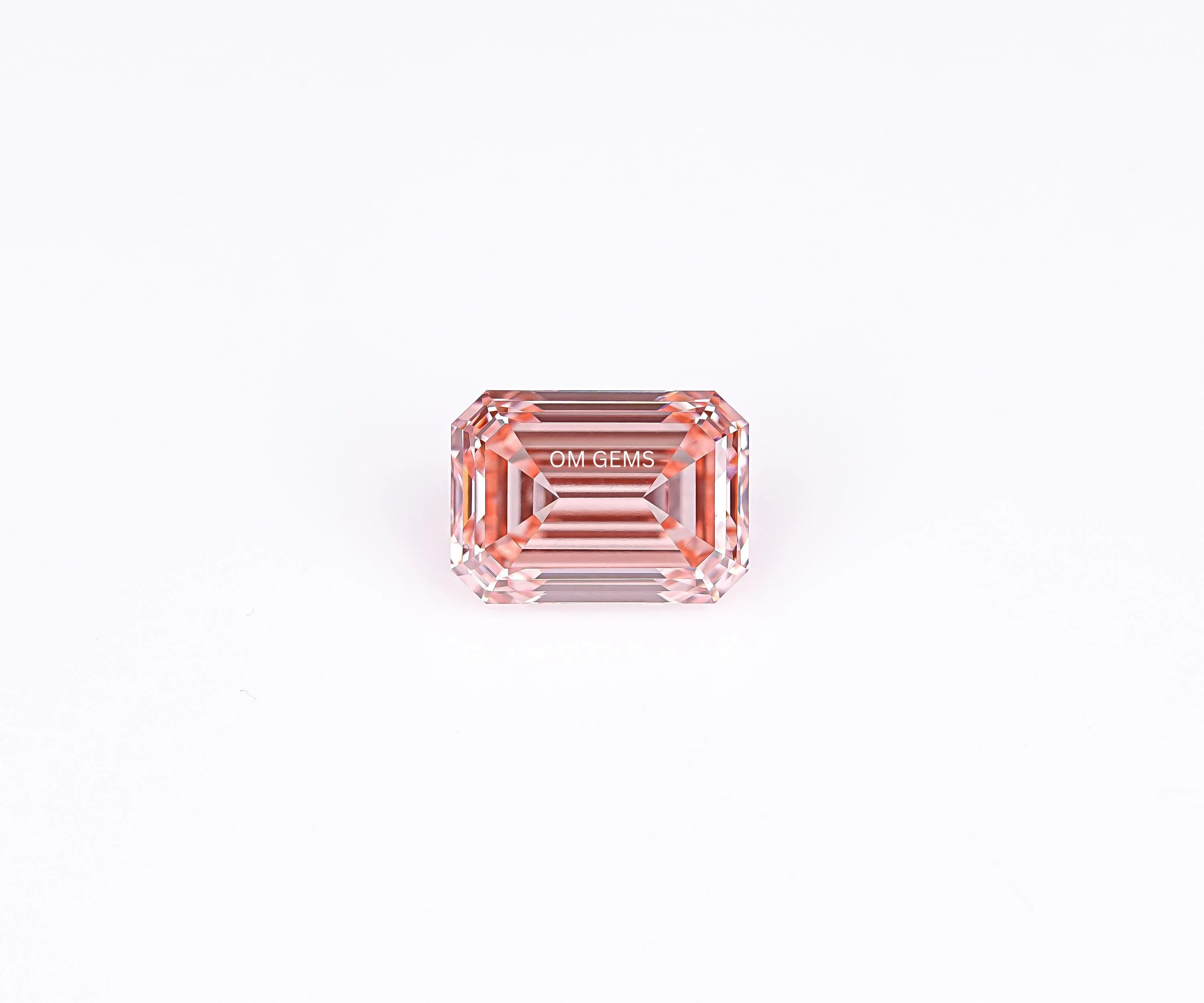 Pink Emerald Cut Lab Loose Diamond