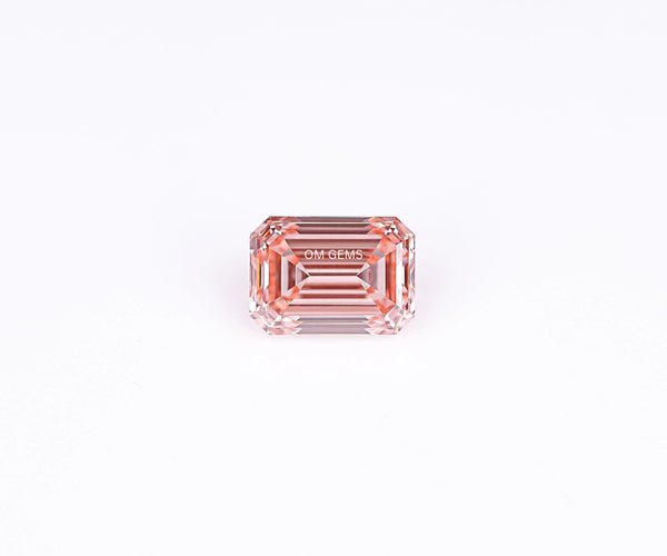 1.36 Carat Emerald Cut Lab Grown CVD Diamond Fancy Pink Color VVS2 Clarity