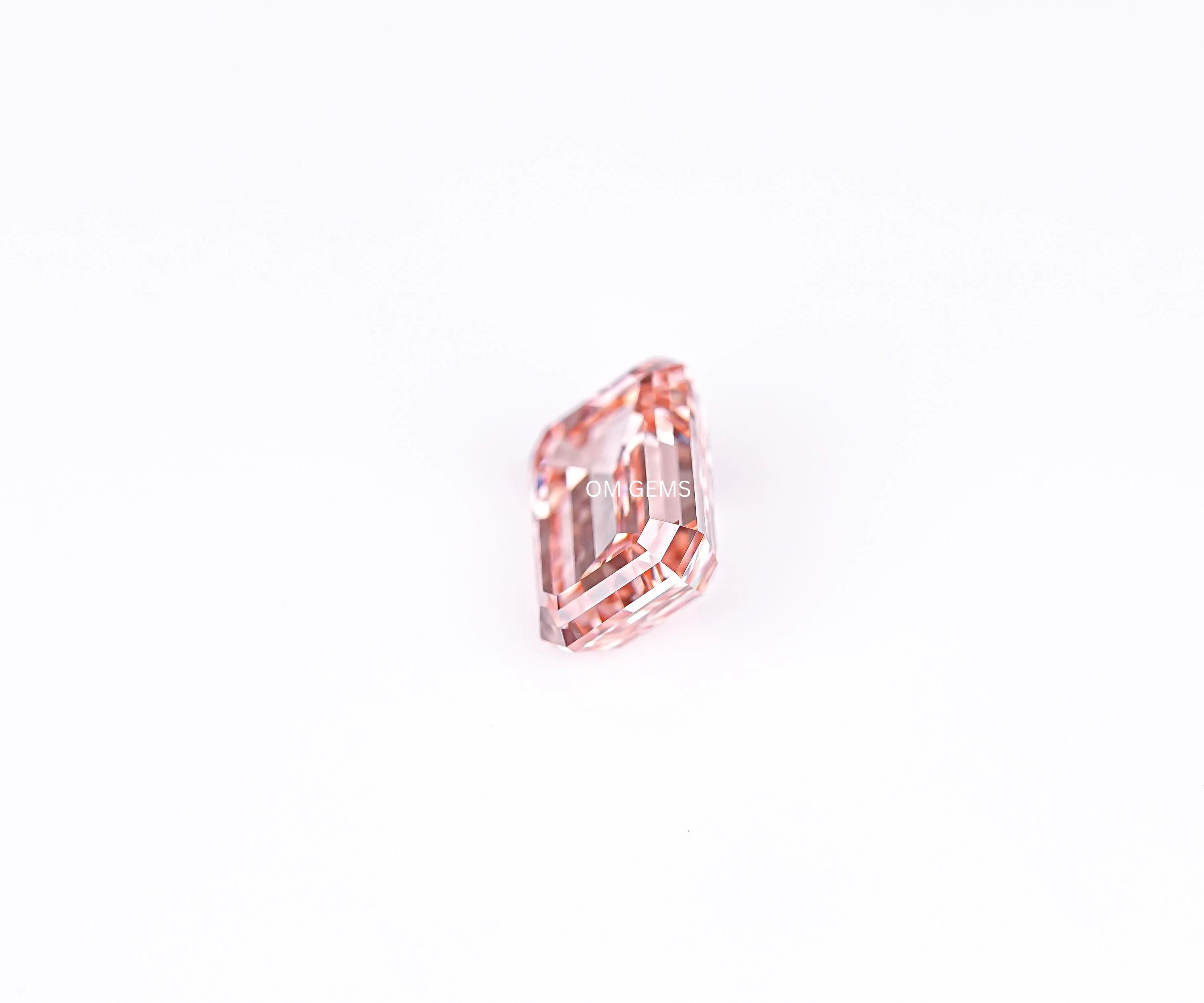 Pink Emerald Cut Lab Loose Diamond