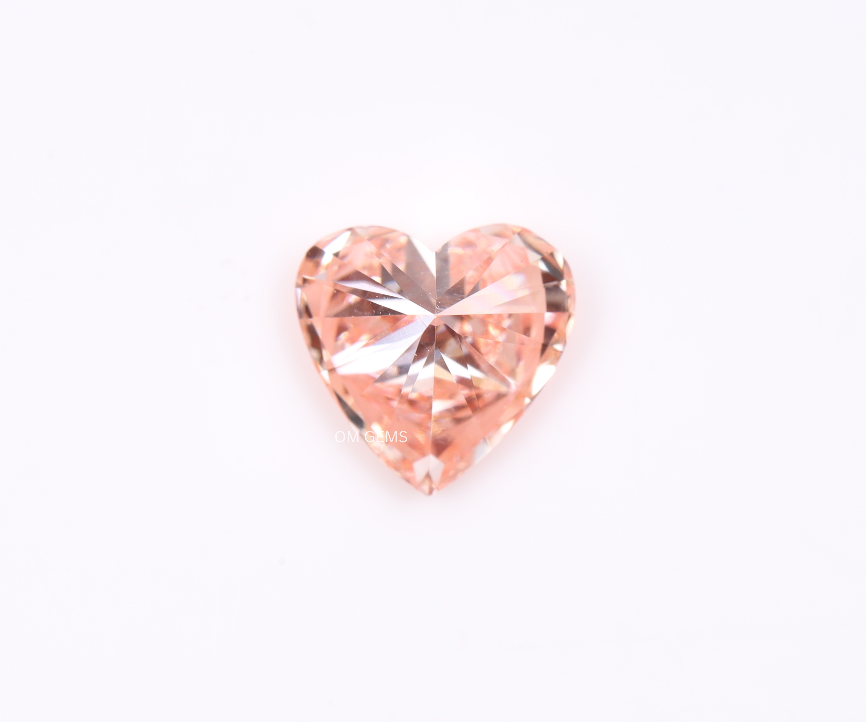 Pink Color Heart Shaped Lab Grown Diamond