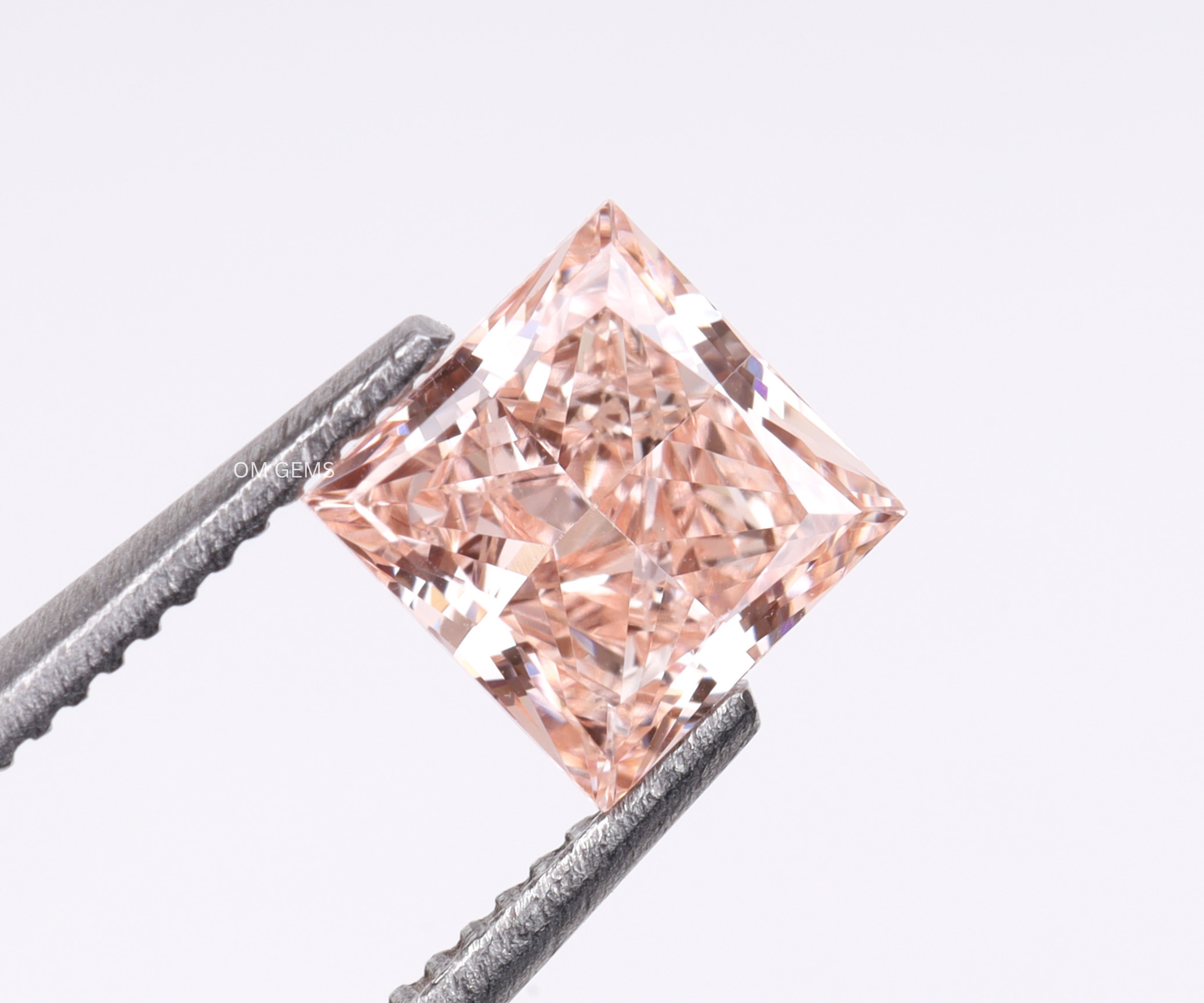Pink Princess Cut Lab Grown Diamond