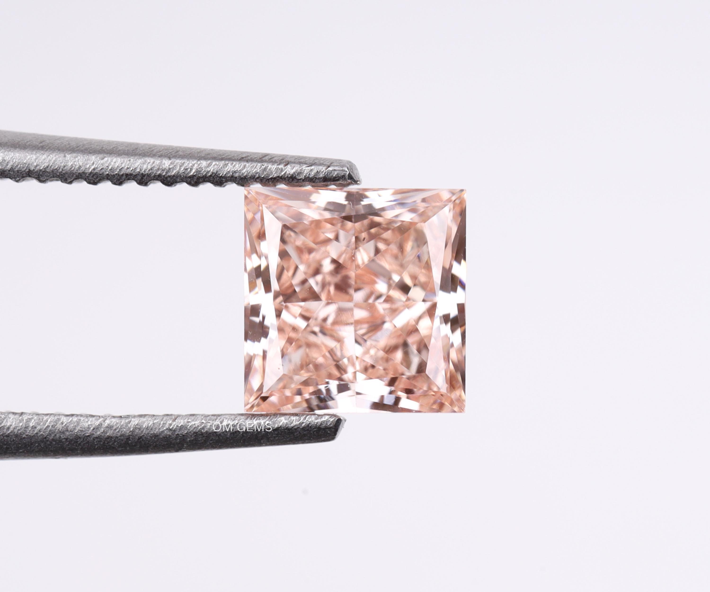Pink Color Princess Cut Lab Grown Diamond