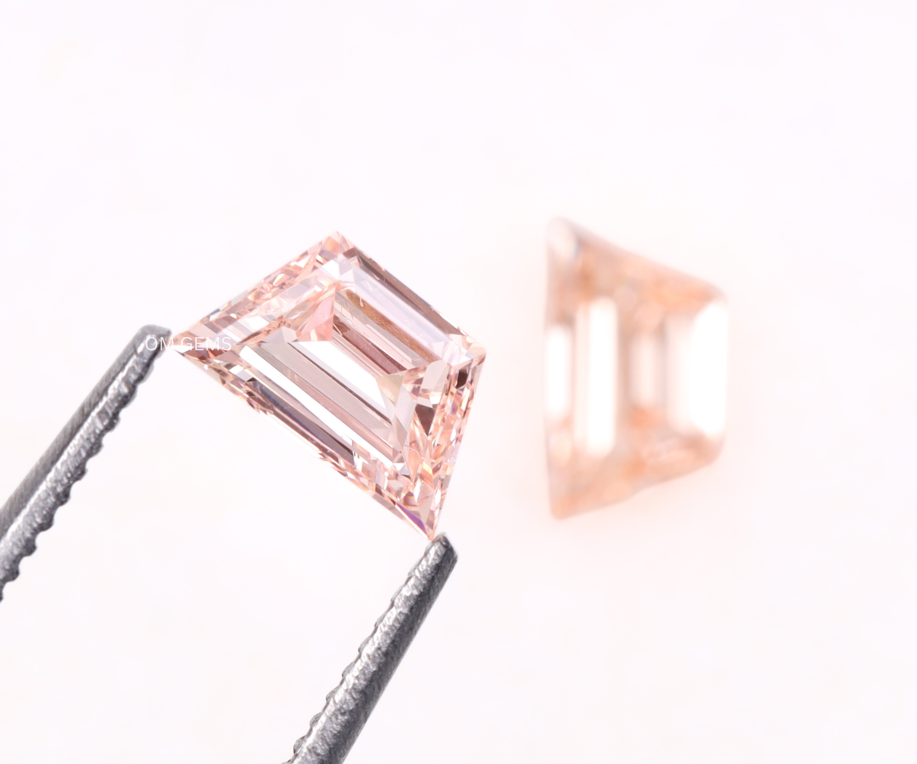 Pink Trapezoid Lab Grown Diamond Matching Pair