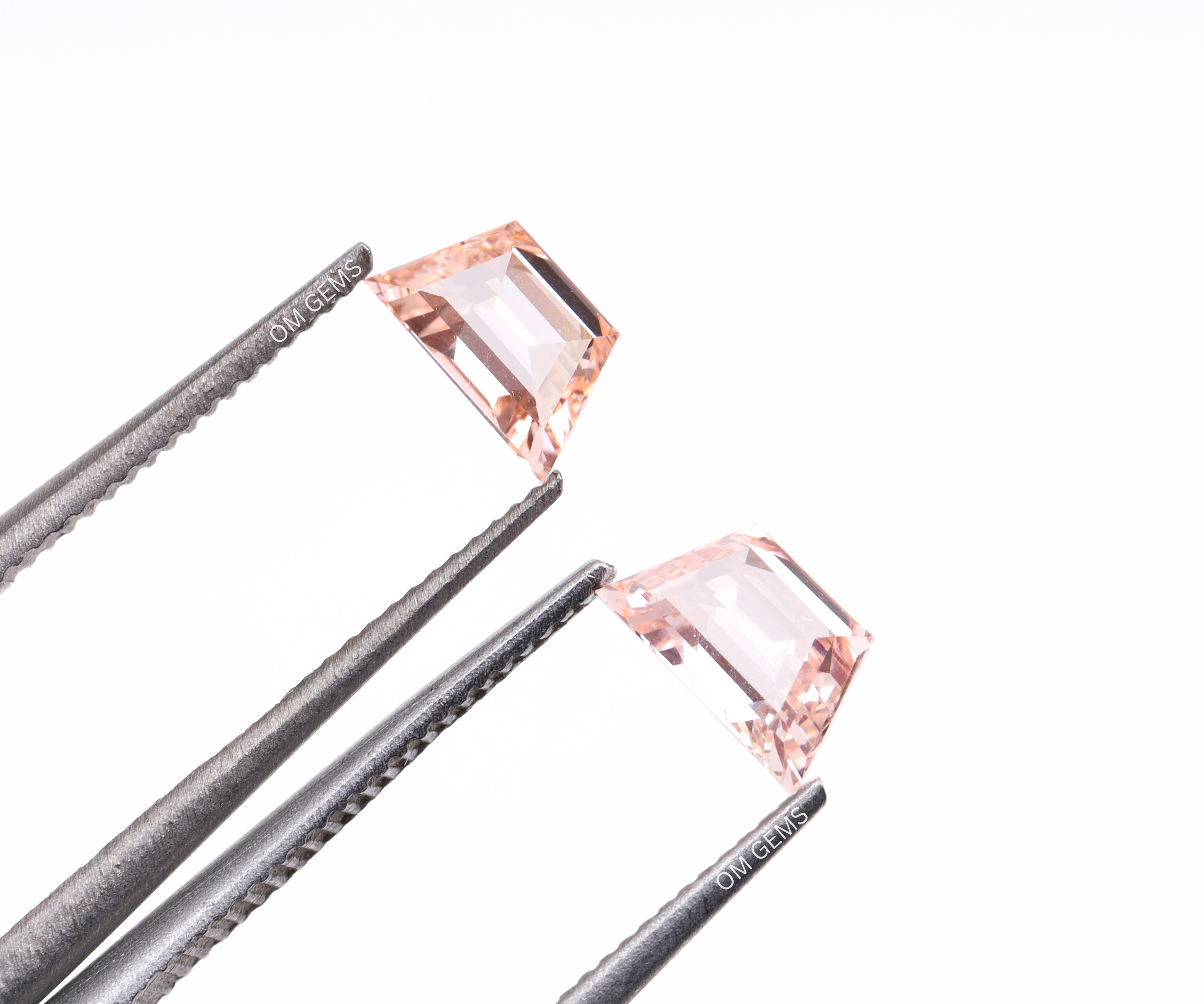 Pink Trapezoid Lab Grown Diamond Matching Pair