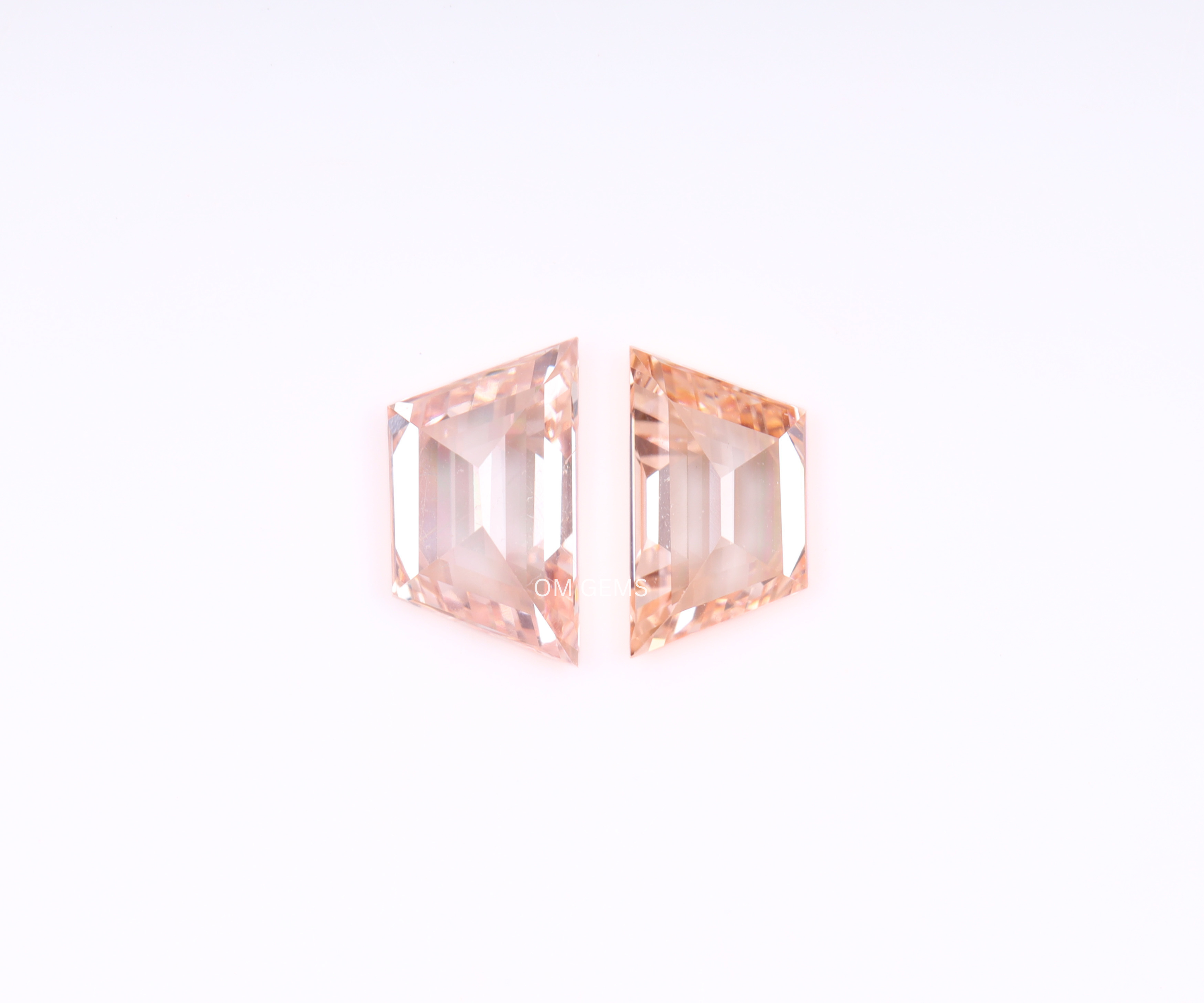 Pink Trapezoid Lab Grown Diamond Matching Pair