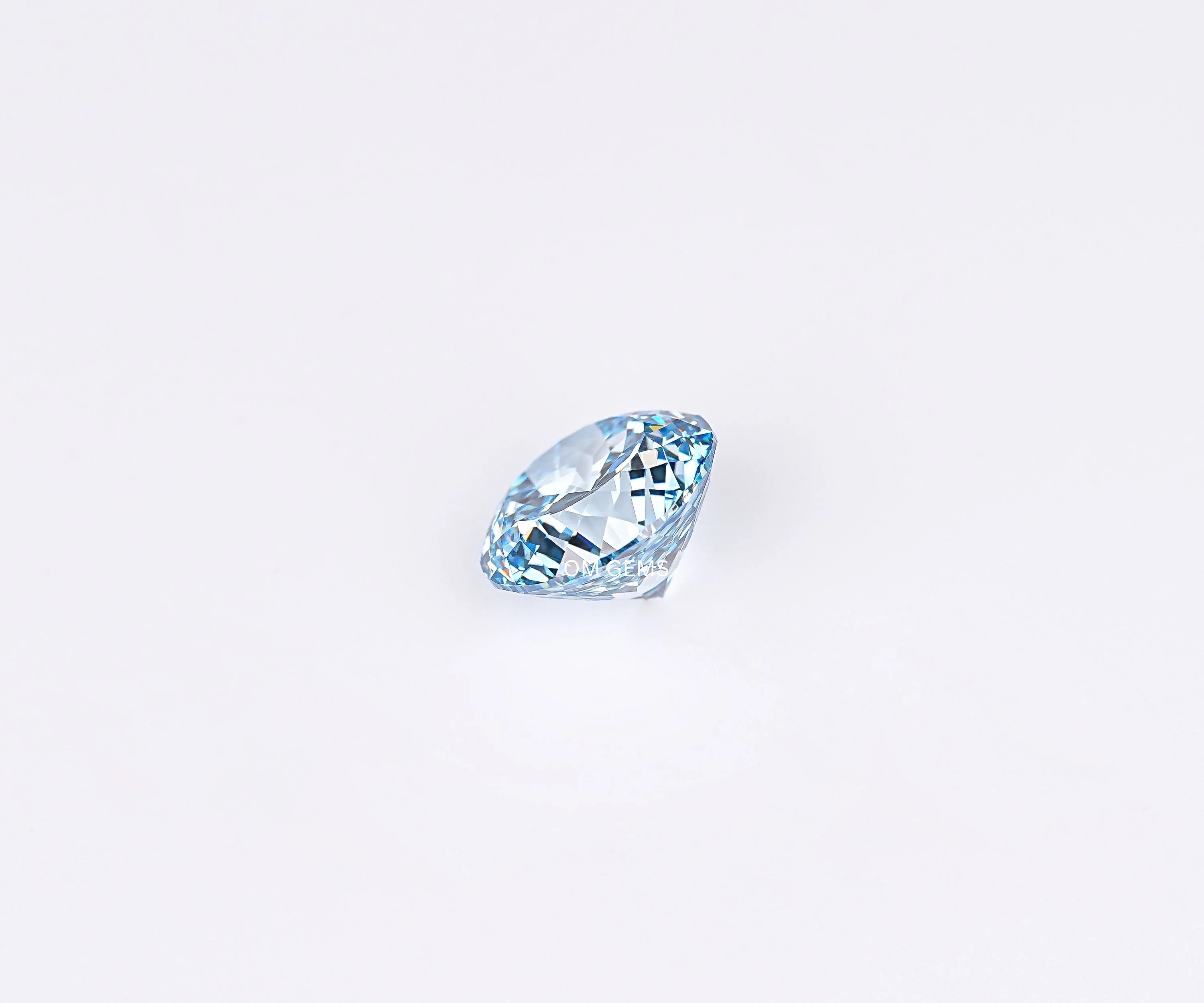 Portuguese Round Cut Lab Grown Blue Diamond