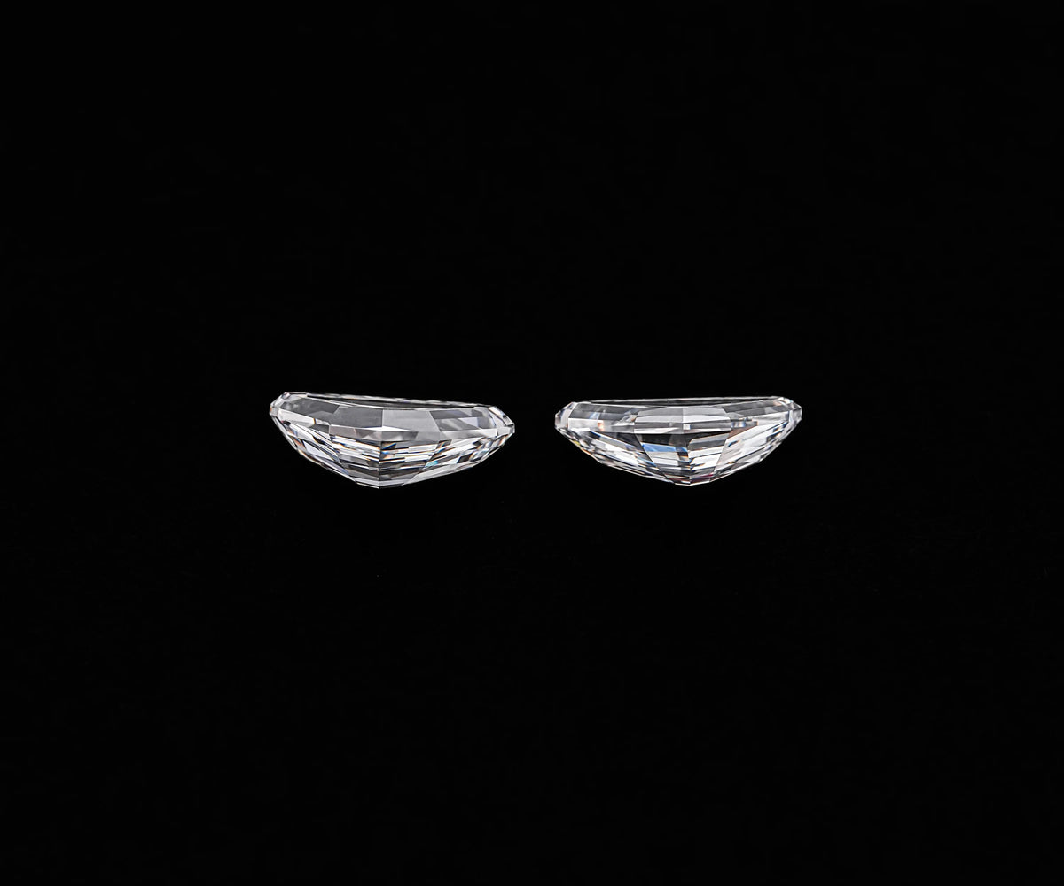 1.92 Carat Trillion Step Cut Lab Grown Matched Diamond Pair