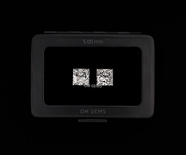 5.00mm Princess Shape Melee Loose Lab Grown CVD Diamond E Color VVS2 Clarity
