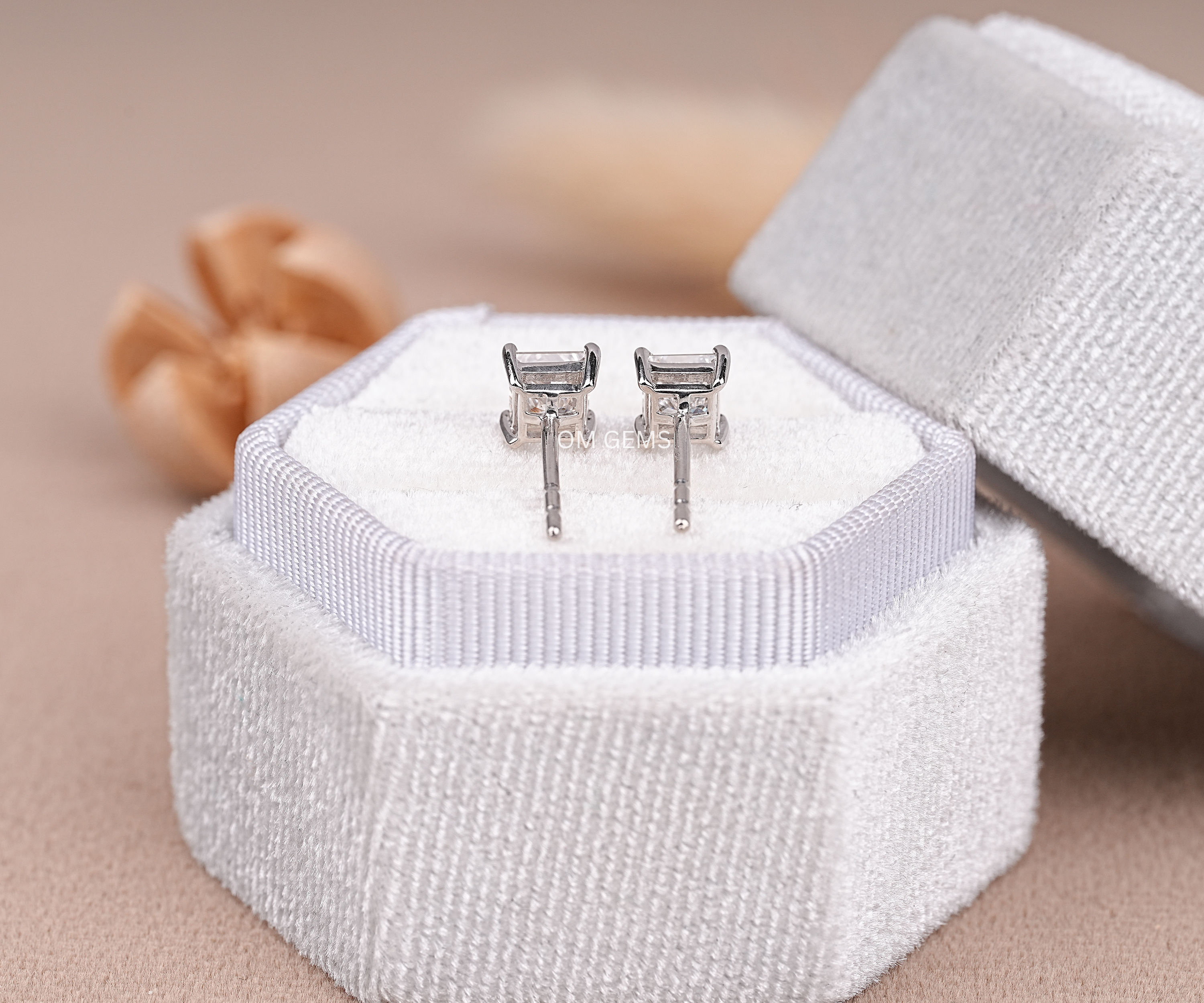 Princess Cut Lab Grown Diamond Stud Earrings