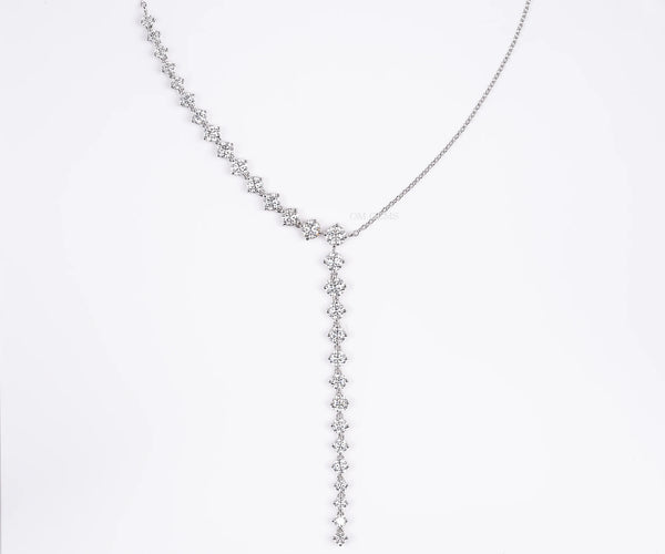 Lariat Y Drop Round Lab Grown Diamonds Anniversary Necklace