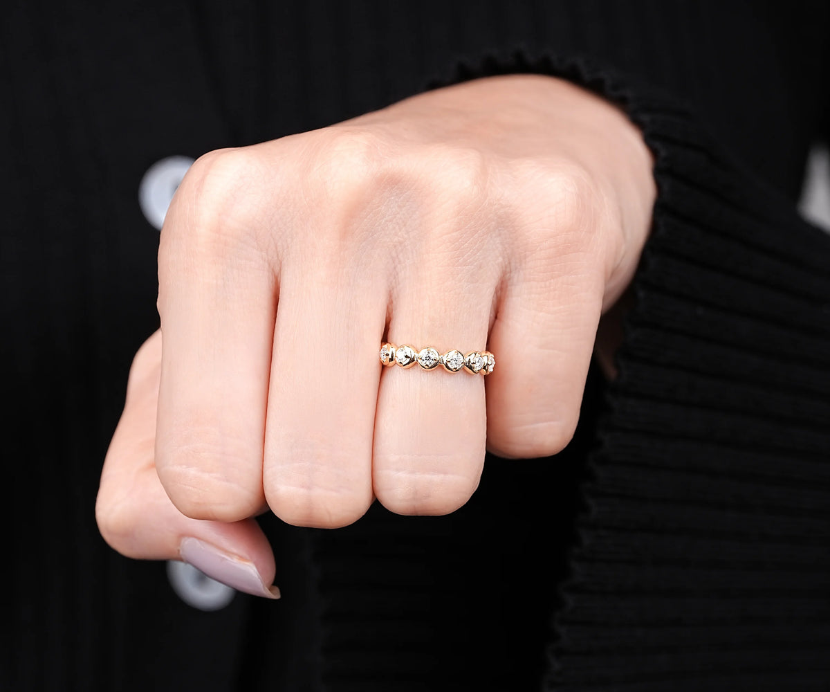 Bezel Bubble Full Eternity Round Lab Diamond Wedding Band