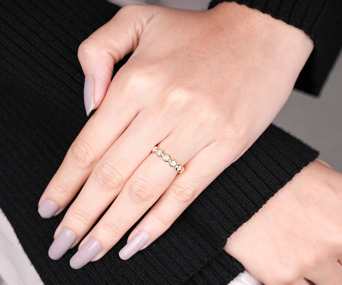 Bezel Bubble Full Eternity Round Lab Diamond Wedding Band