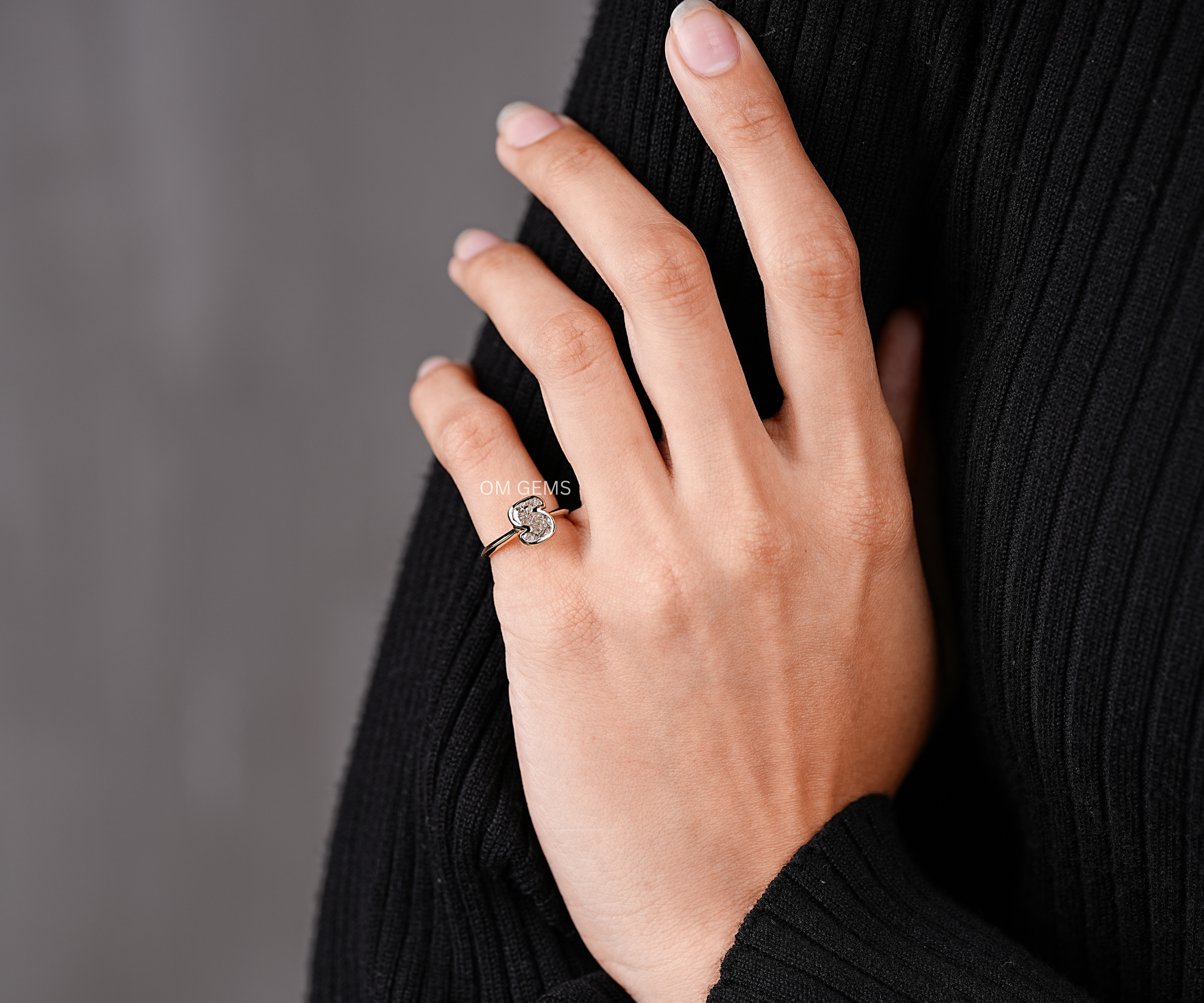 Lab Grown Diamond S Alphabet Initial Ring