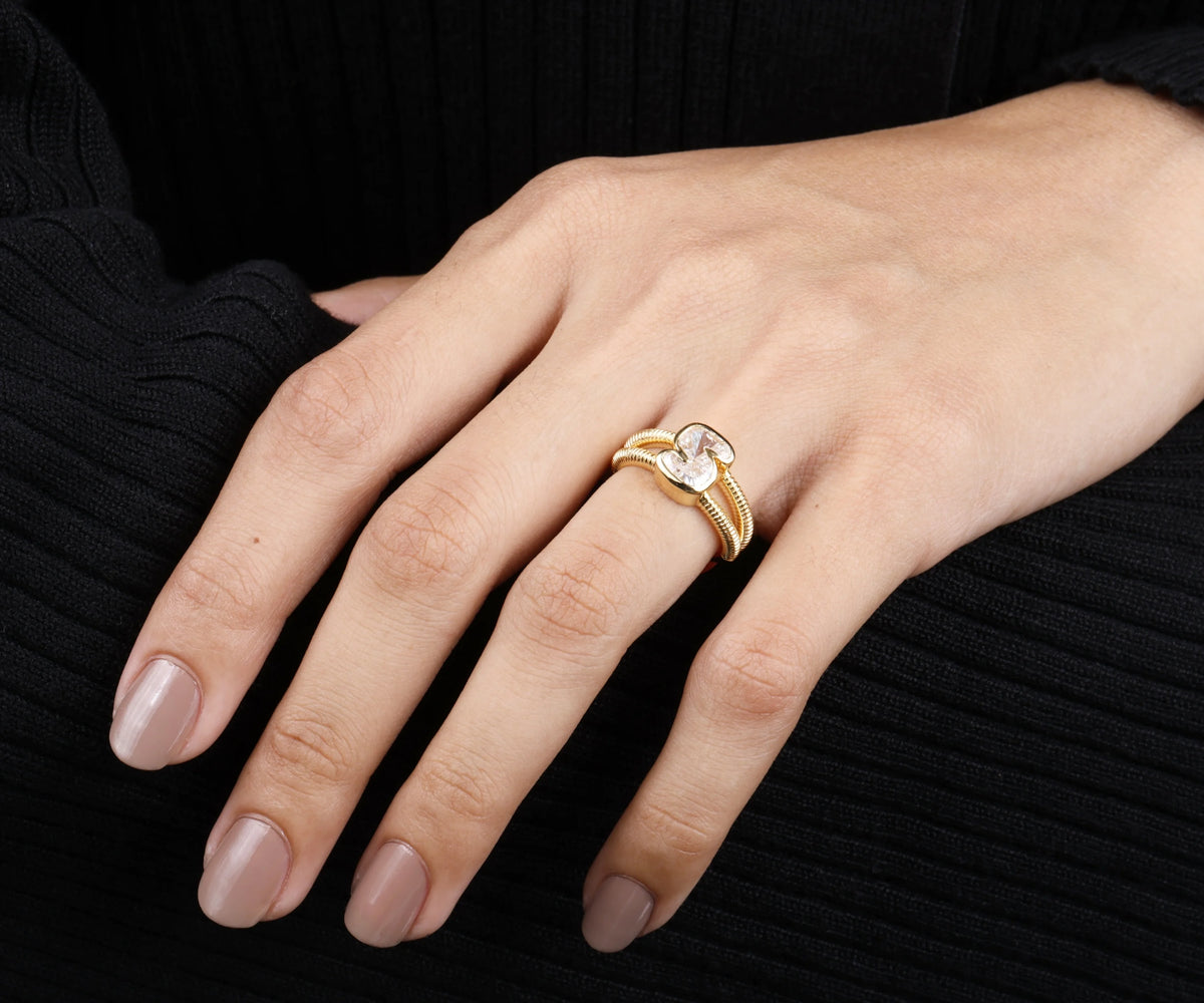 Custom S-Shaped Lab Grown Diamond Stackable Ring
