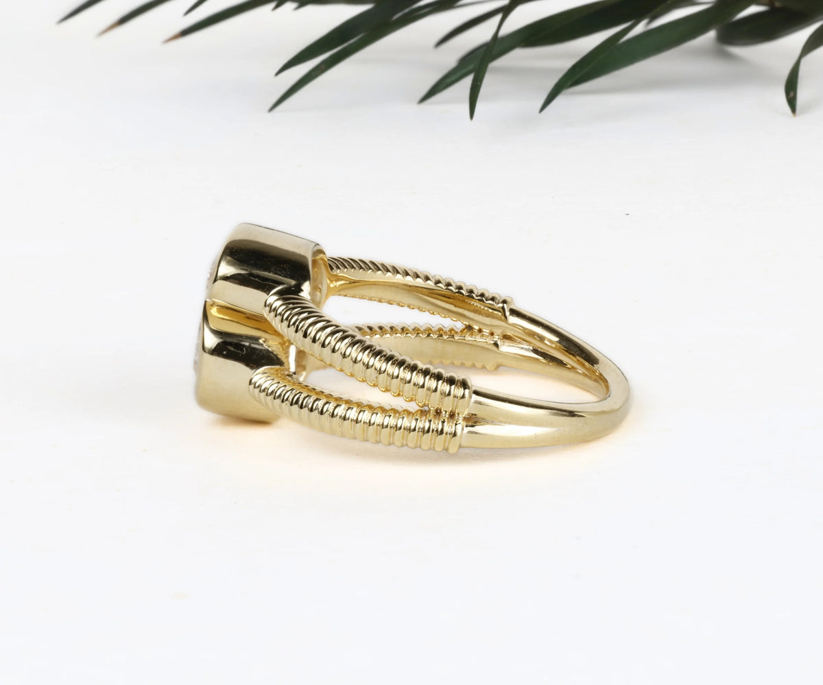 Custom S-Shaped Lab Grown Diamond Stackable Ring