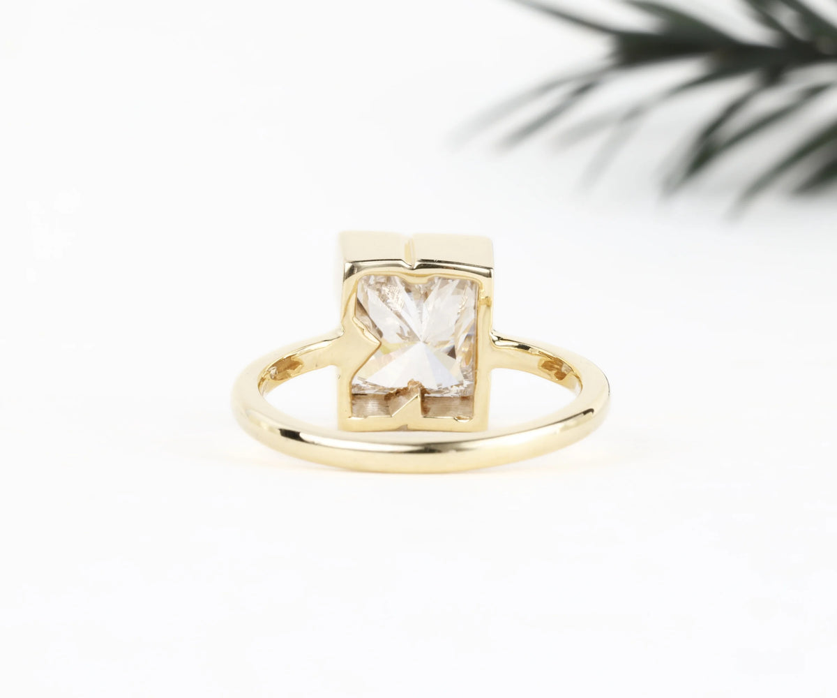 Custom K-Shaped Lab Grown Diamond Stackable Ring