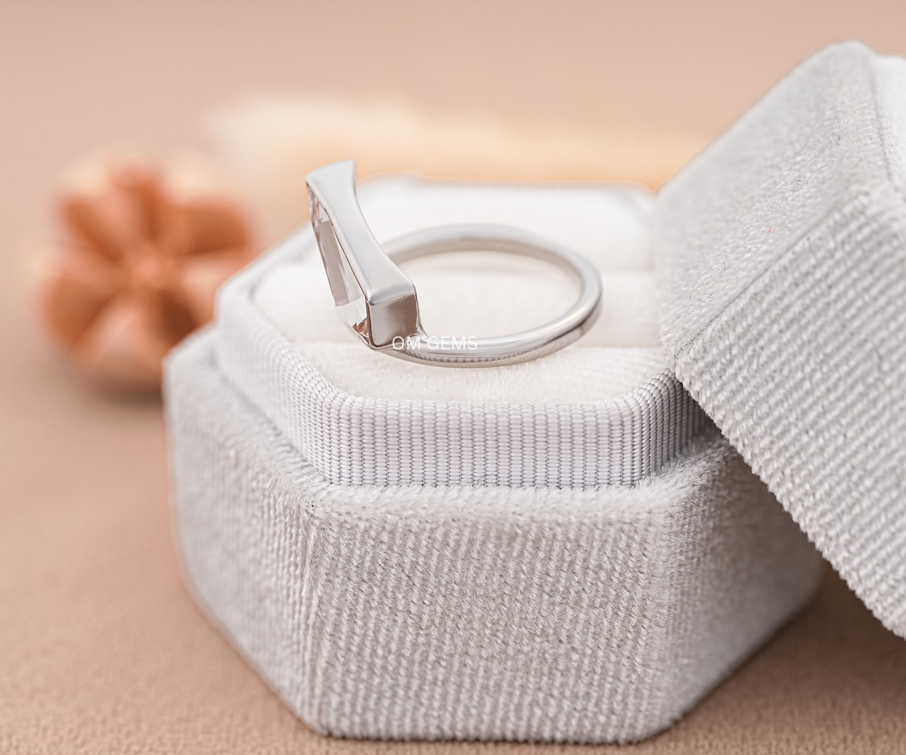 Lab Grown Champagne Shield Cut Diamond Bezel Set Ring