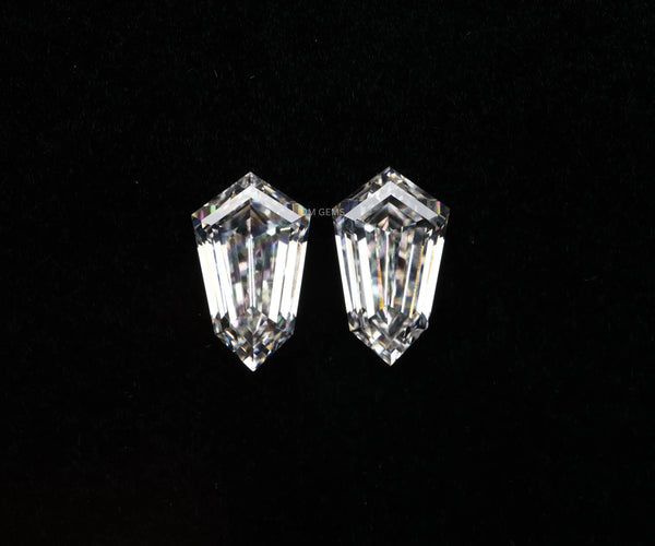 3.19 Carat Shield Full Cut Lab Grown Matched Diamond Pair