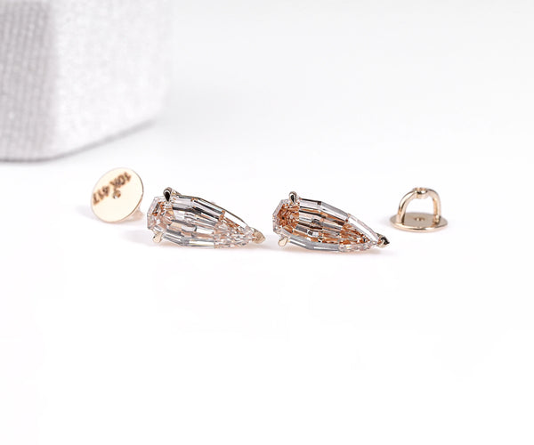 Solitaire Stud Fancy Champagne Pear Shape Lab Diamond Earrings