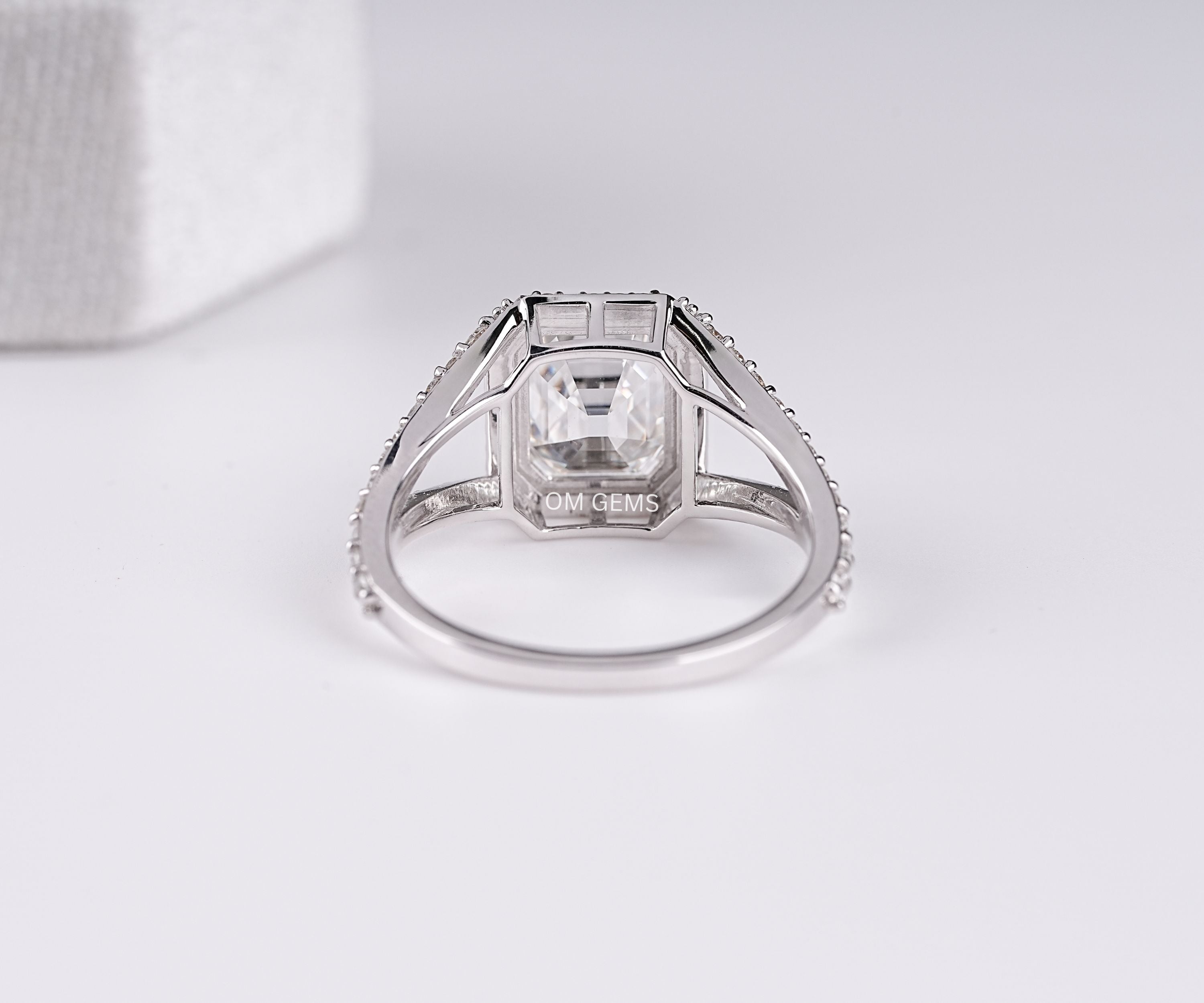 Square Emerald Cut Lab Grown Diamond Ring