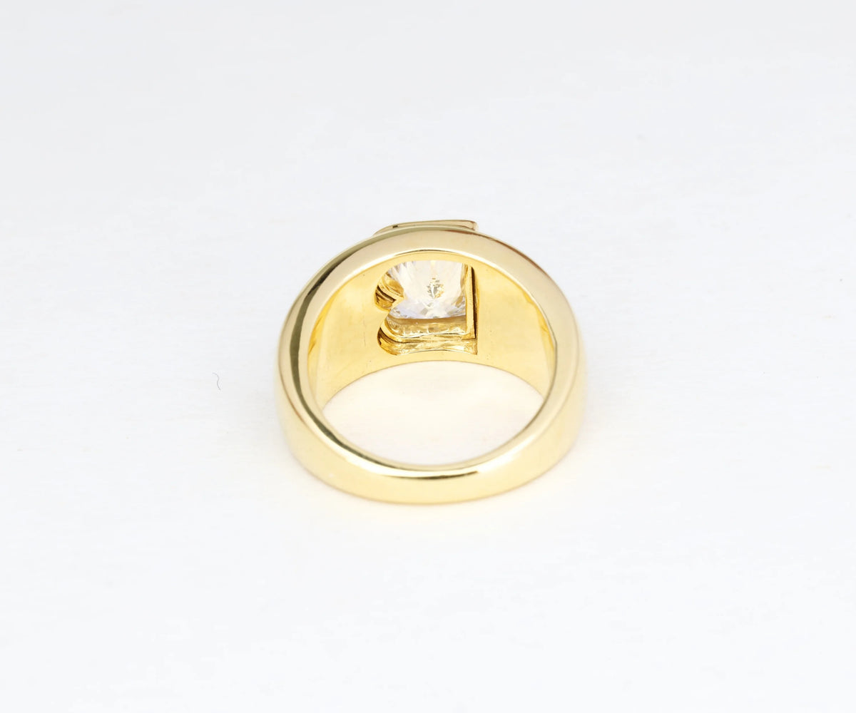 Chunky Signet B-Shaped Lab Grown Diamond Anniversary Ring