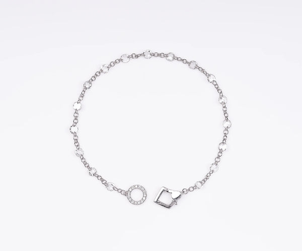 Station Round Shape Rose Cut Lab Diamond Gift for Her Bracelet