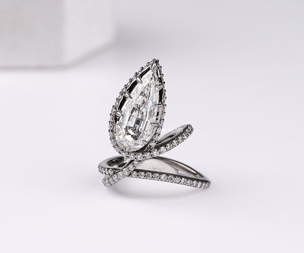 Serpent Wrap Pear Cut Lab Grown Diamond Anniversary Ring