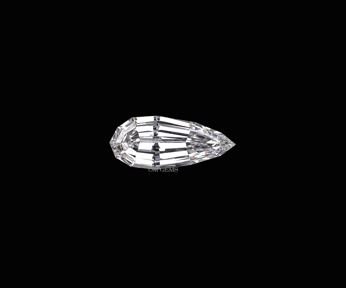 2.94 Carat Step Cut Pear Shape Teardrop Lab Grown Diamond