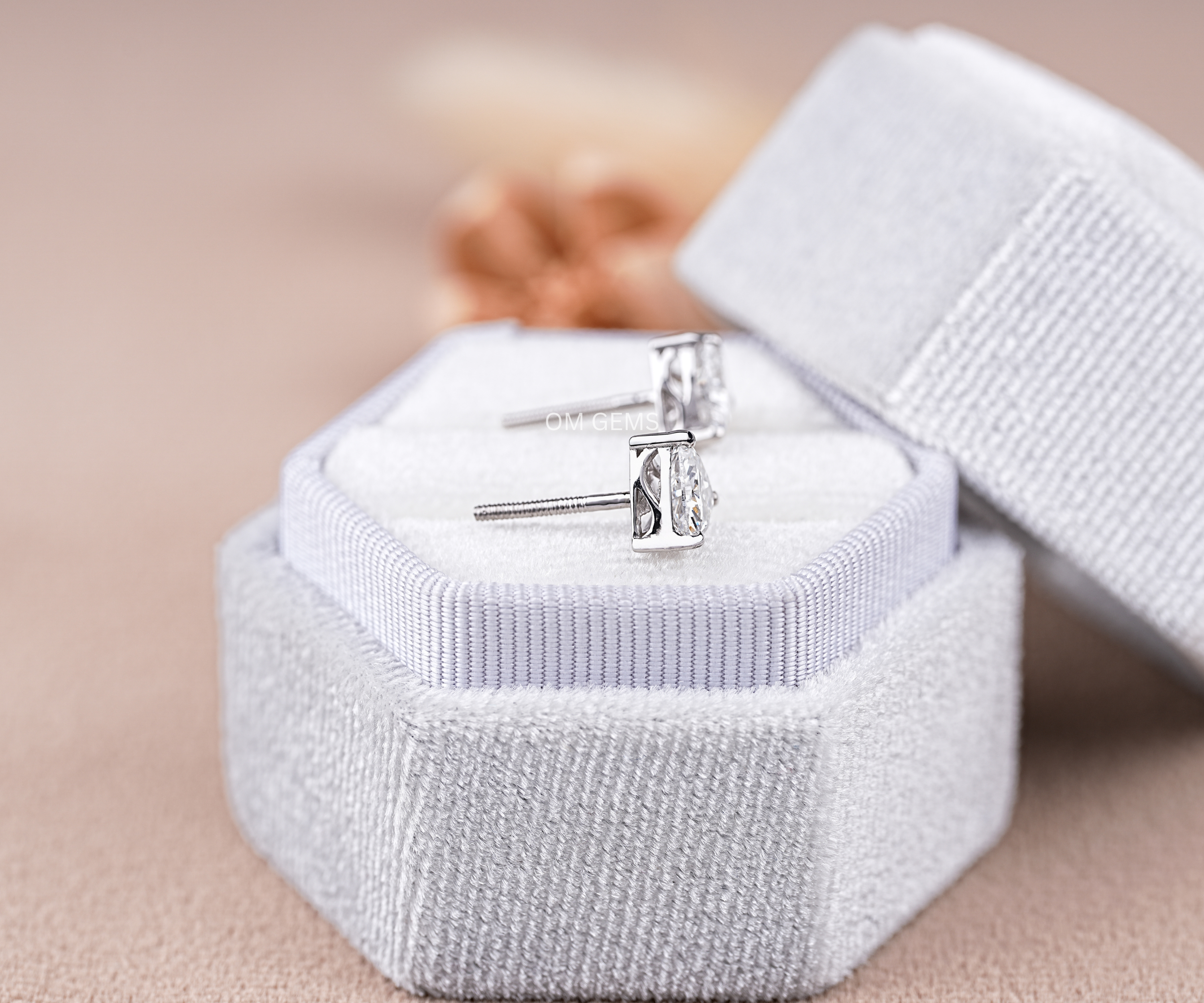 Lab Grown Trillion Cut Diamond Stud Earrings