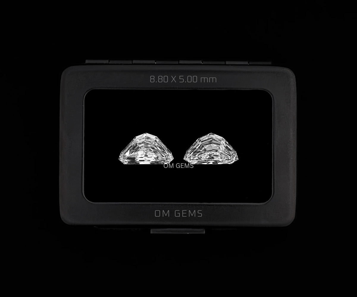 1.92 Carat Trillion Step Cut Lab Grown Matched Diamond Pair