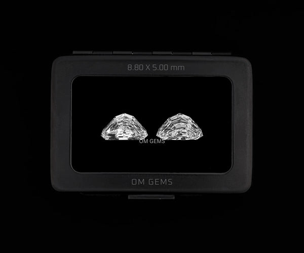 1.92 Carat Trillion Step Cut Lab Grown Matched Diamond Pair