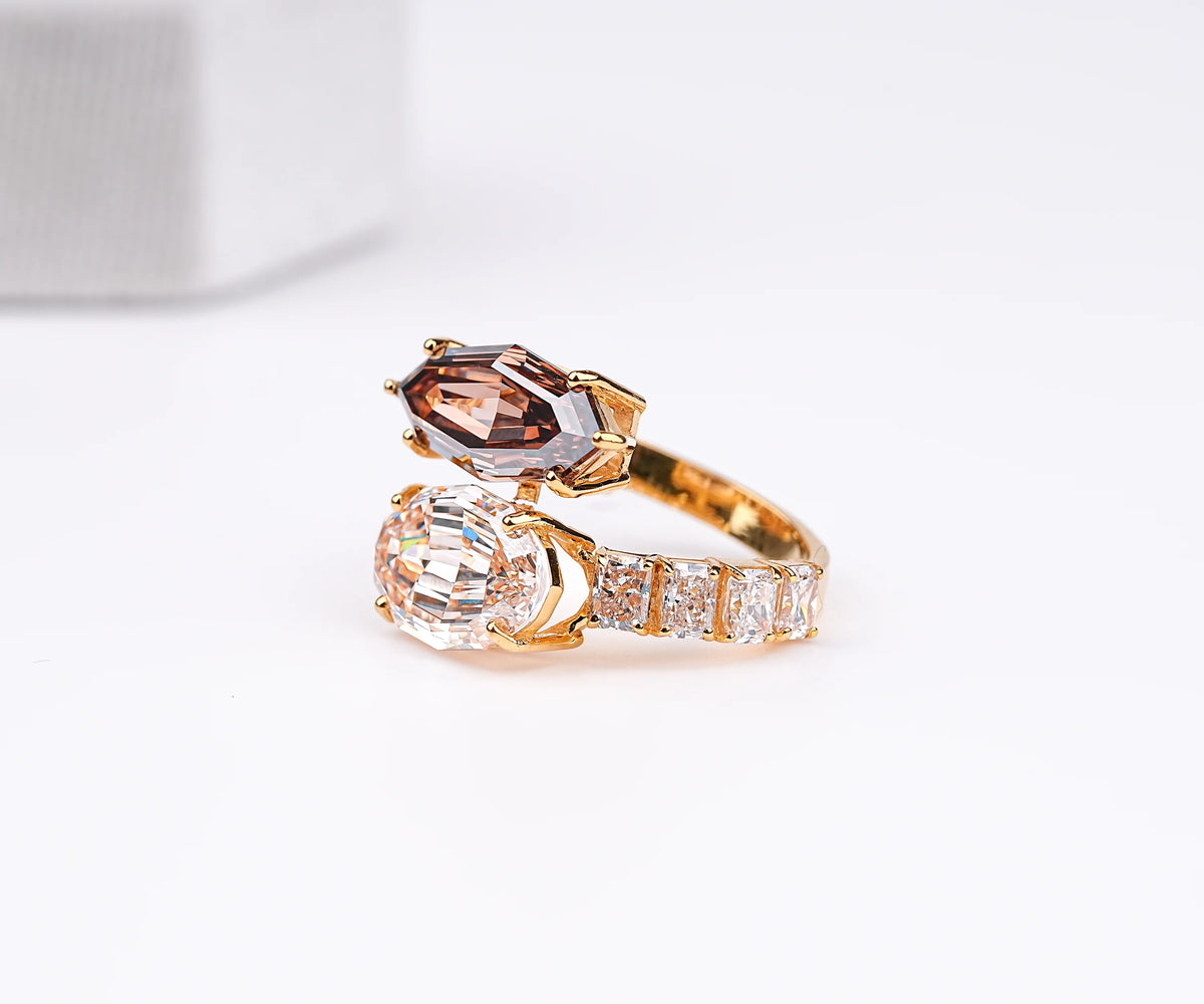 Toi Et Moi Bypass Marquise And Oval Lab Grown Diamond Anniversary Ring