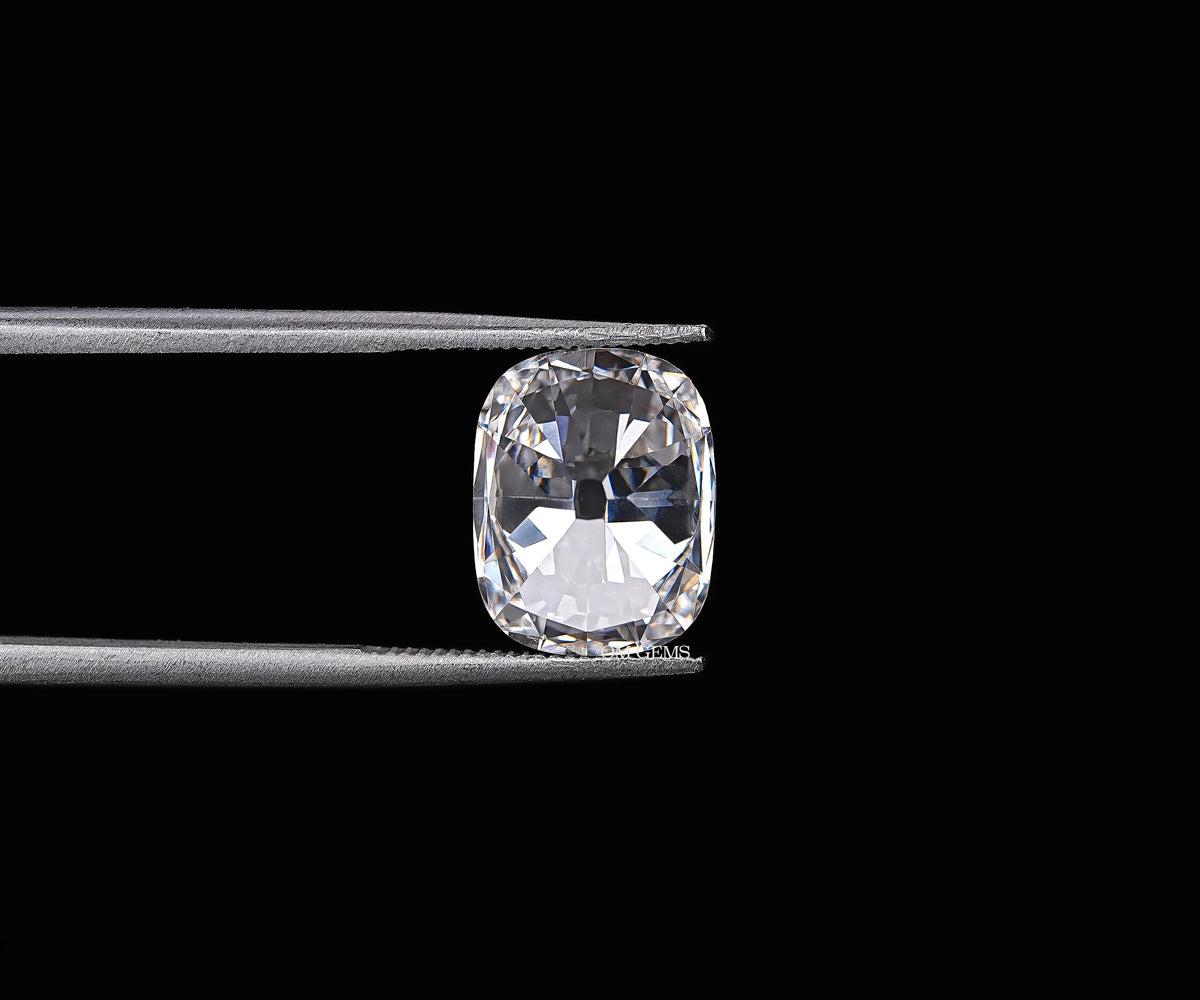 3.38 Carat Antique Old Mine Cushion Cut Lab Created Diamond