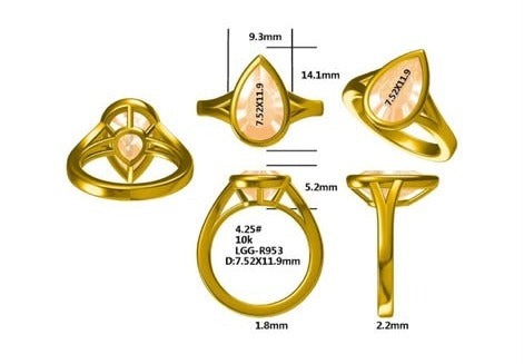 Custom Order For Nicole [Pear Ring]