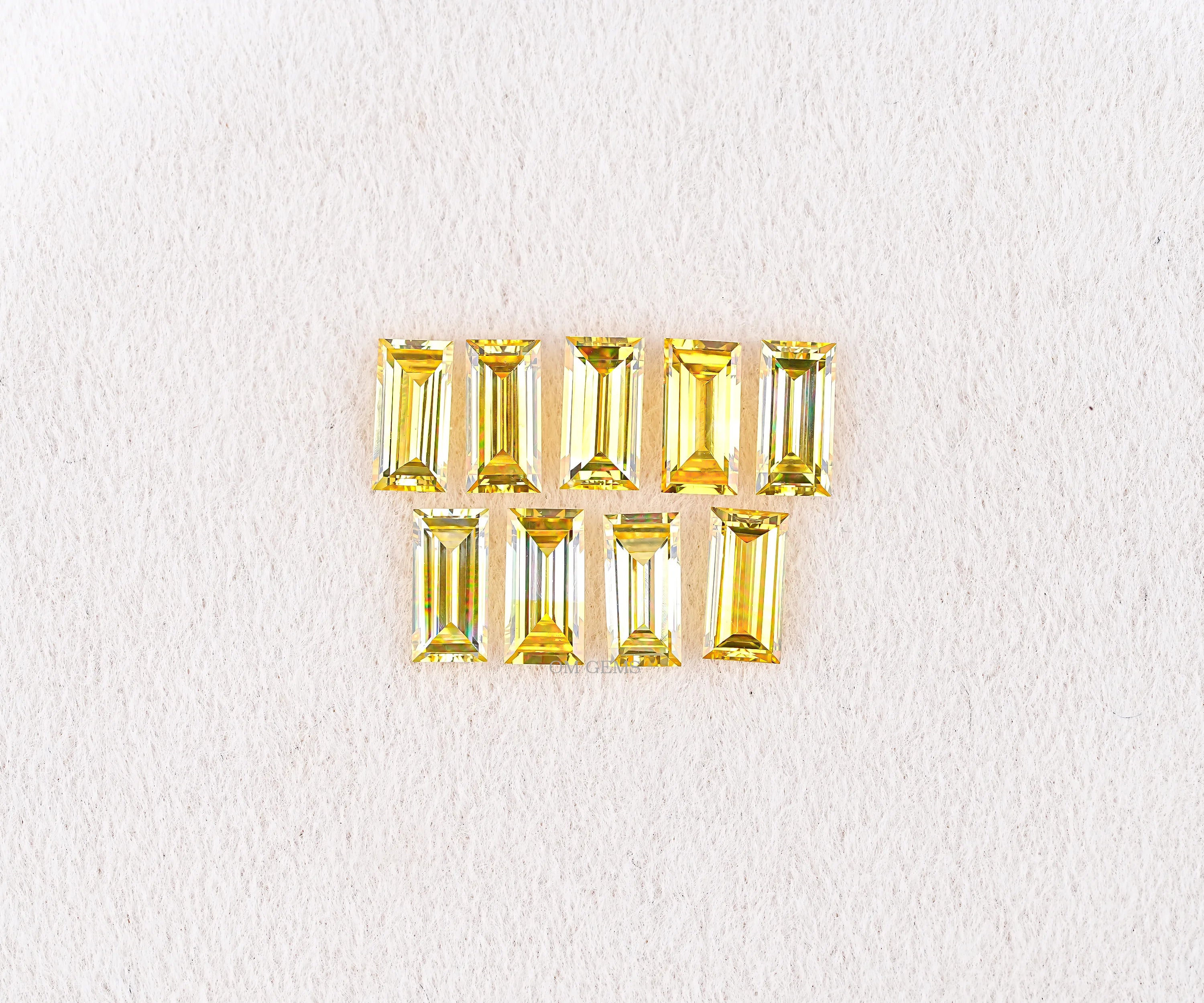 Yellow Baguette Cut Lab Grown Melee Diamond